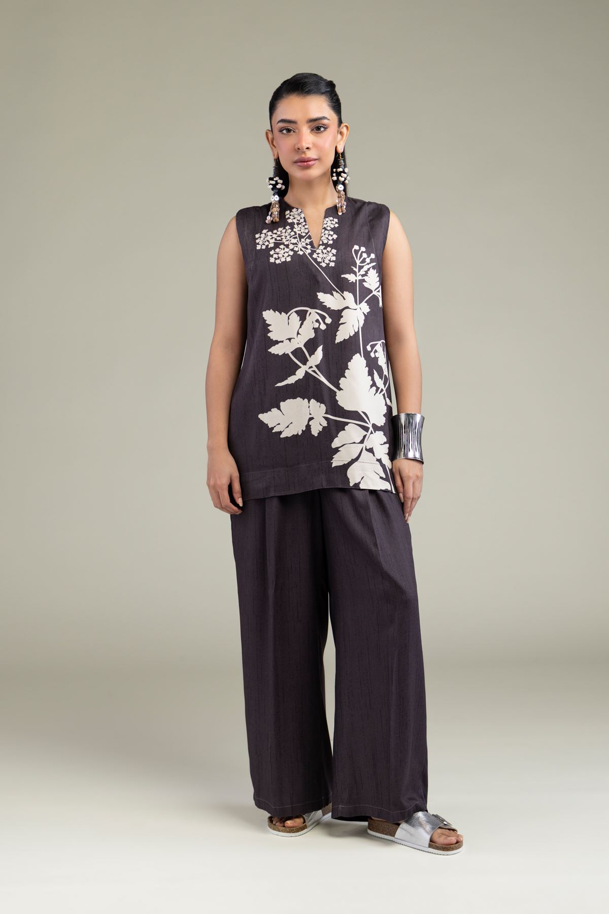 Printed Viscose Crepe Viscose Crepe Trousers - 6-26-206-A-A1-VG