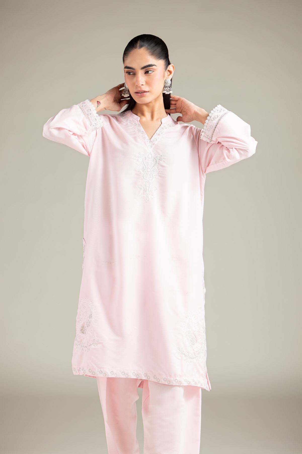 Embroidered Blended Cambric Kurta - 1-26-125-A-D-VG