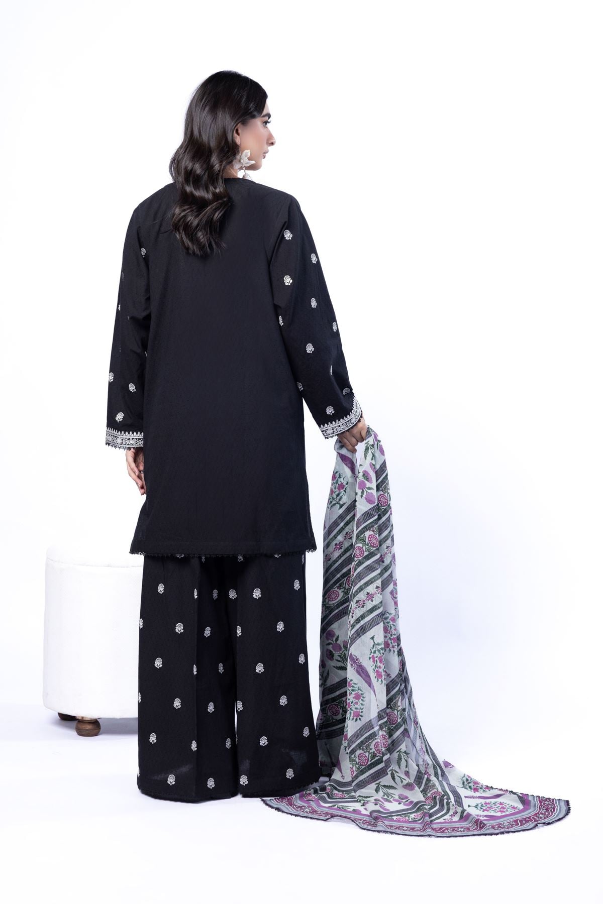 Embroidered Cotton Dobby Tailored 3 Piece - 5-26-102-F-A-VG