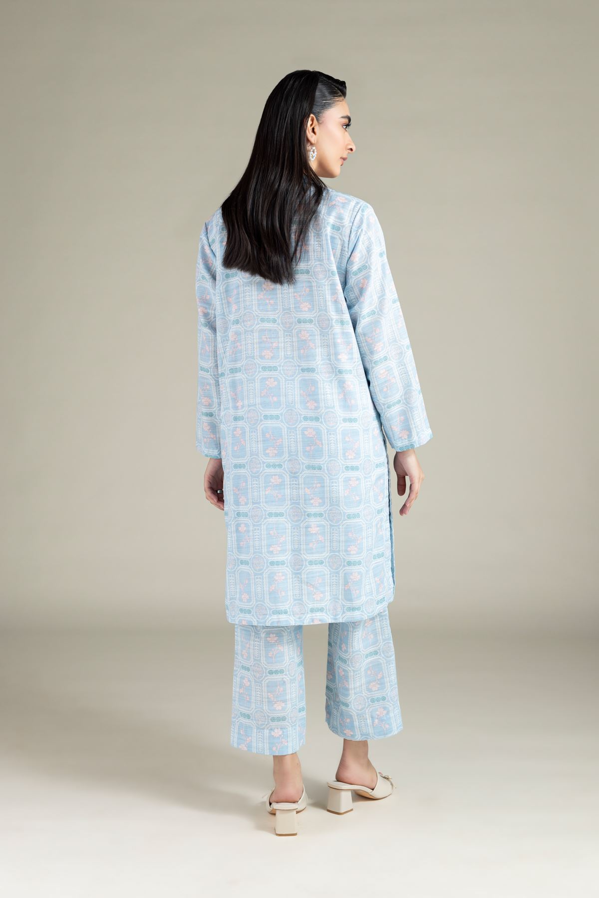Printed Textured Cotton Kurta - 25-08-8E7-08BA-VG
