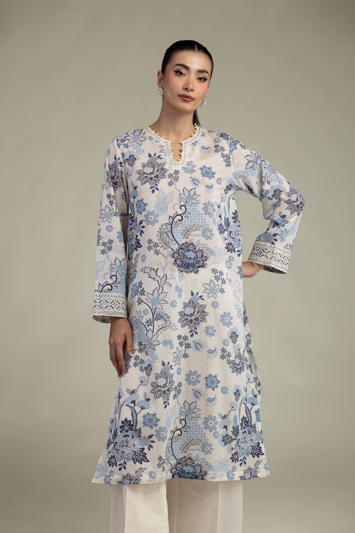 Embroidered Cambric Fabrics 2 Piece | Top and Bottom - A22-26-209FB1-VG