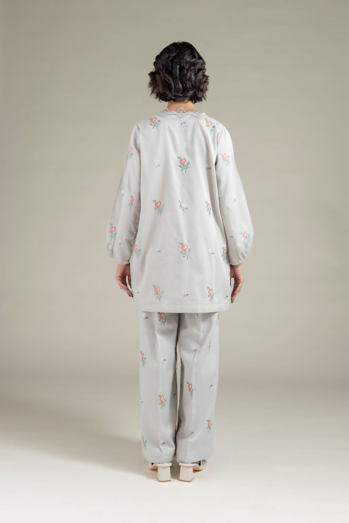 Embroidered Textured Cotton Kurta - 25-09-12E2-01TA-VG