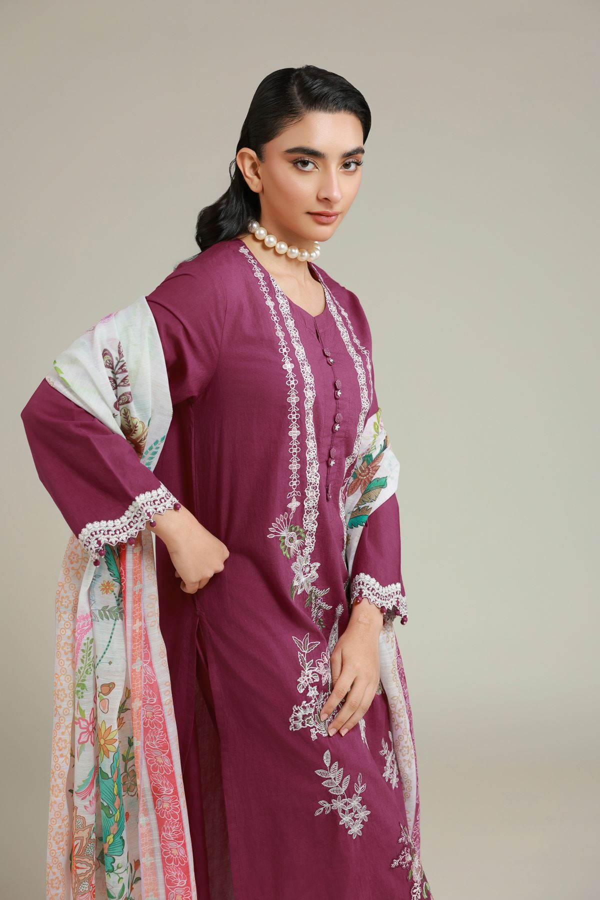 Embroidered Cambric Fabrics 3 Piece - A33-26-104FB1-VG