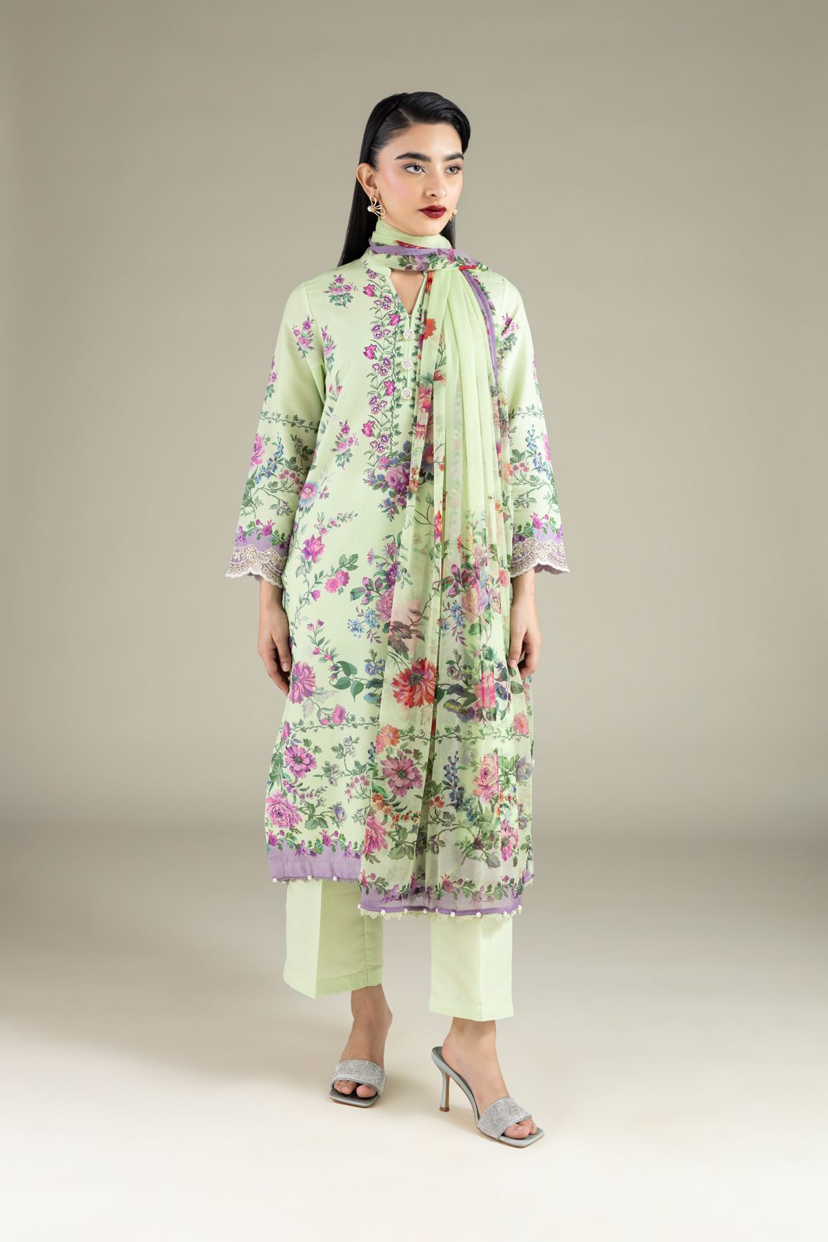 Printed Chiffon Dupatta - 1-26-114-A-F-VG
