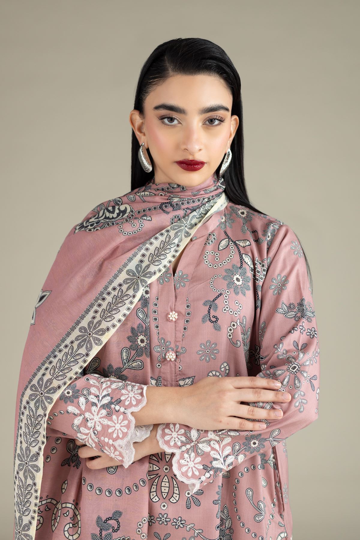 Printed Mesuri Dupatta - 25-04E43-02BA-VG