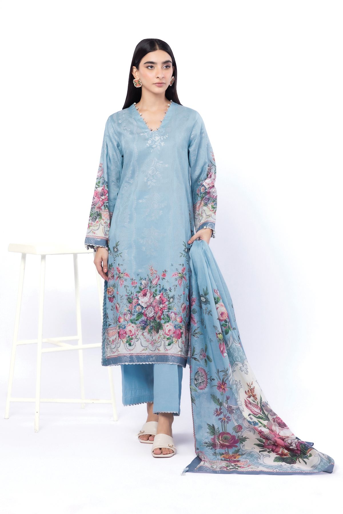 Printed Jacquard Tailored 3 Piece - T-A22-26-107FA-VG