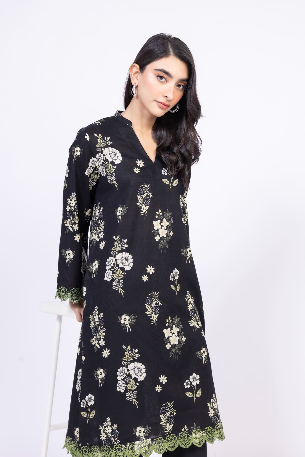 Embroidered Heavy Textured Cotton Kurta - OTD4-EX22-10TA-VG