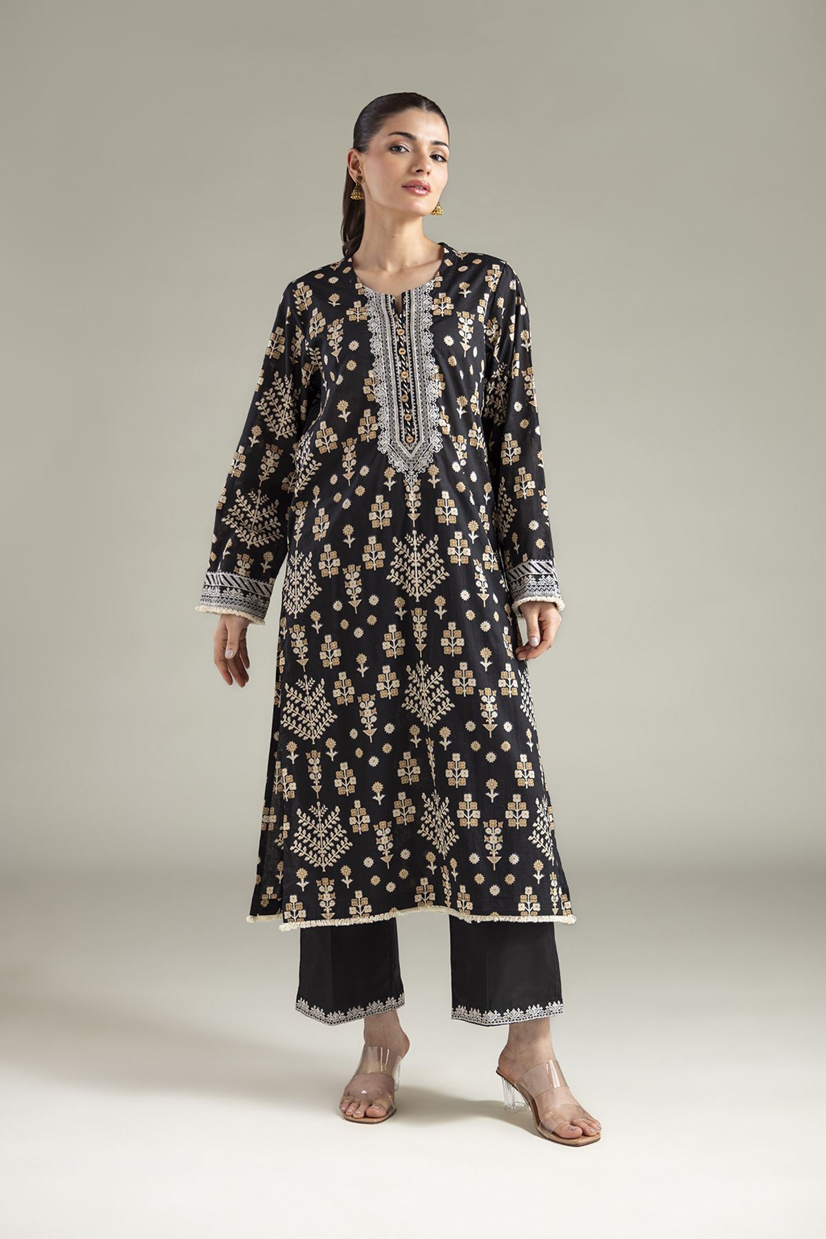 Embroidered Lawn Fabrics 2 Piece | Top and Bottom - A11-26-114FA1-VG