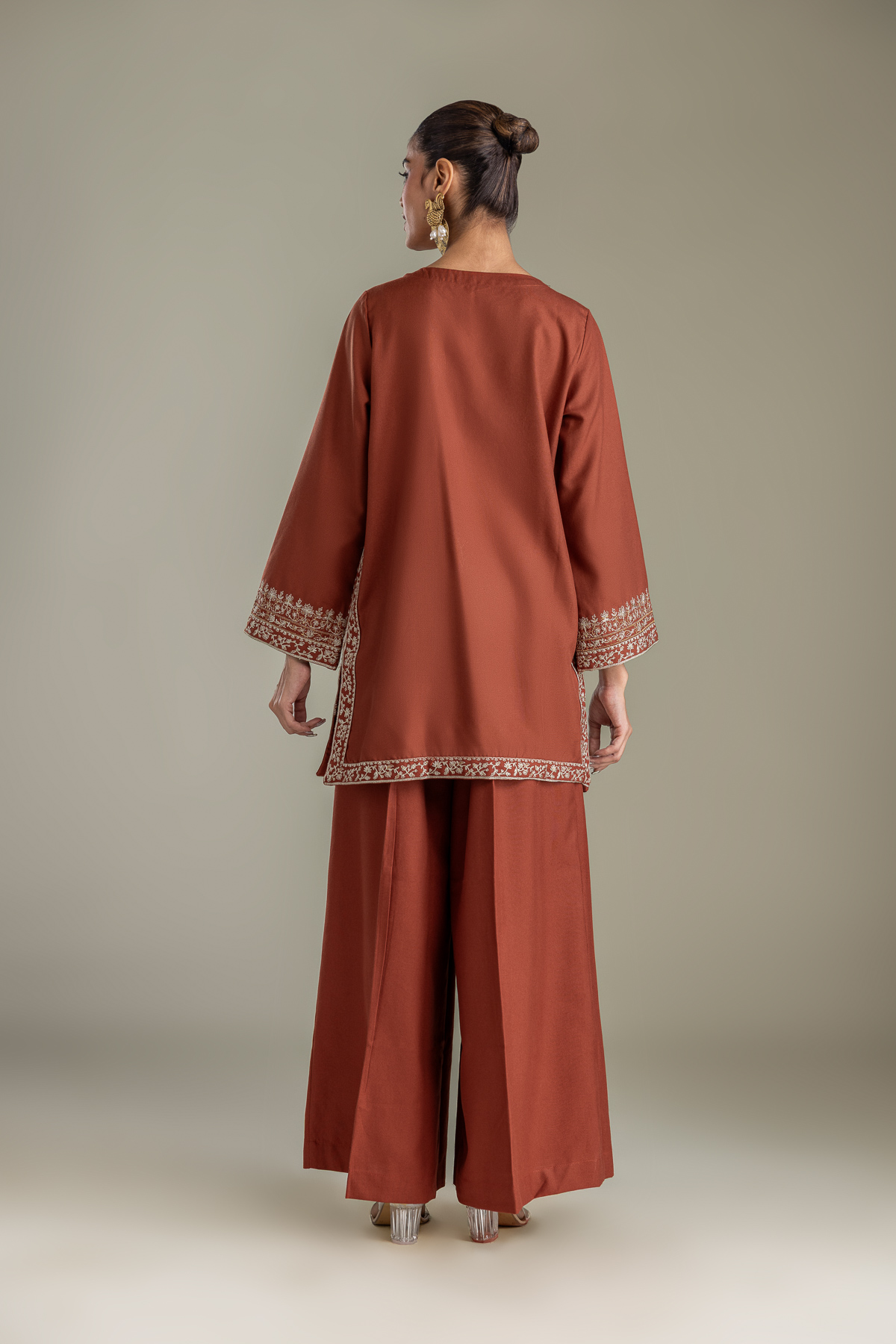 Embroidered Heavy Blended Viscose Short Viscose Kurta - 1-26-431-A-D1-VG
