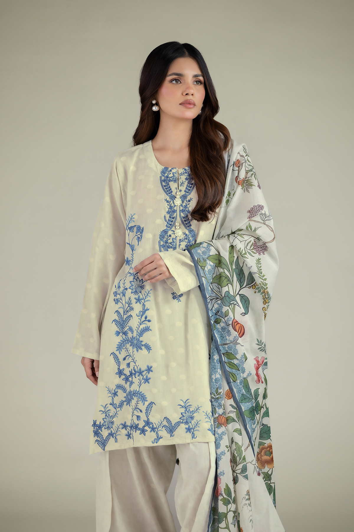 Embroidered Broshia Tailored Floral 3-Piece - 1-26-102-A-F-VG