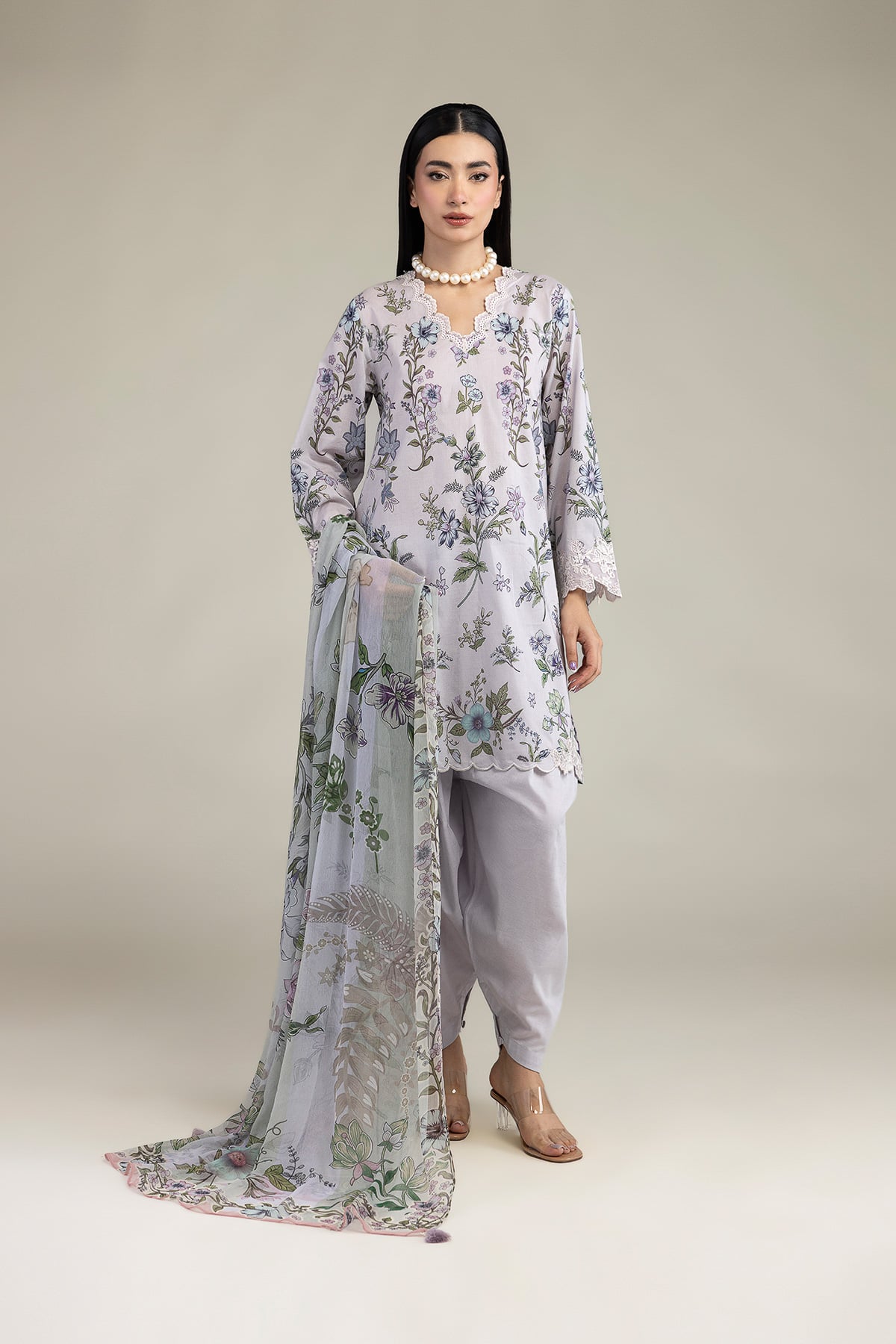 Embroidered Cambric Fabrics 3 Piece - A22-26-209FB1-VG