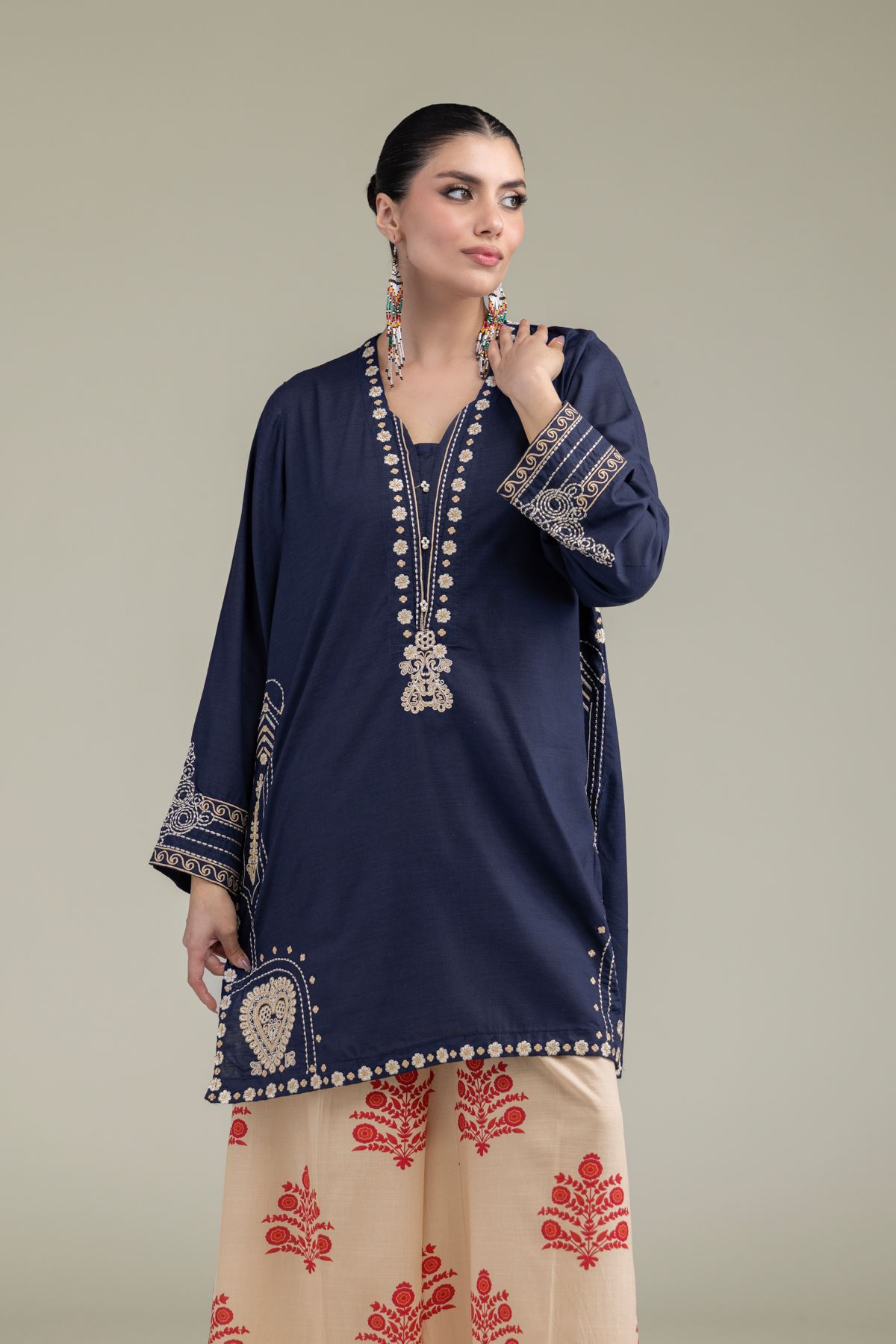 Embroidered Raw Silk Raw Silk Kurta - 1-26-238-A-C1-VG