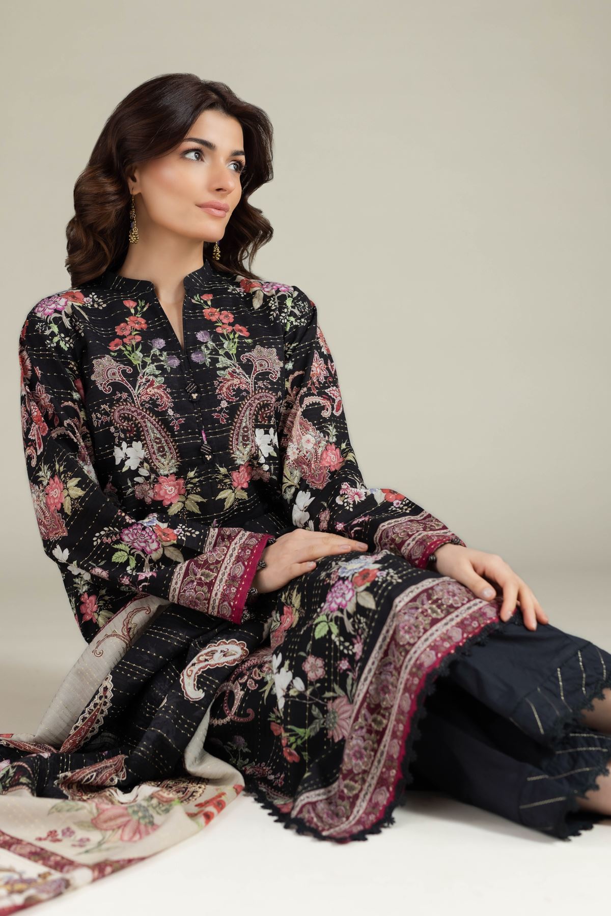 Printed Mesuri Dobby Tailored 3 Piece - T-A33-26-107FH-VG