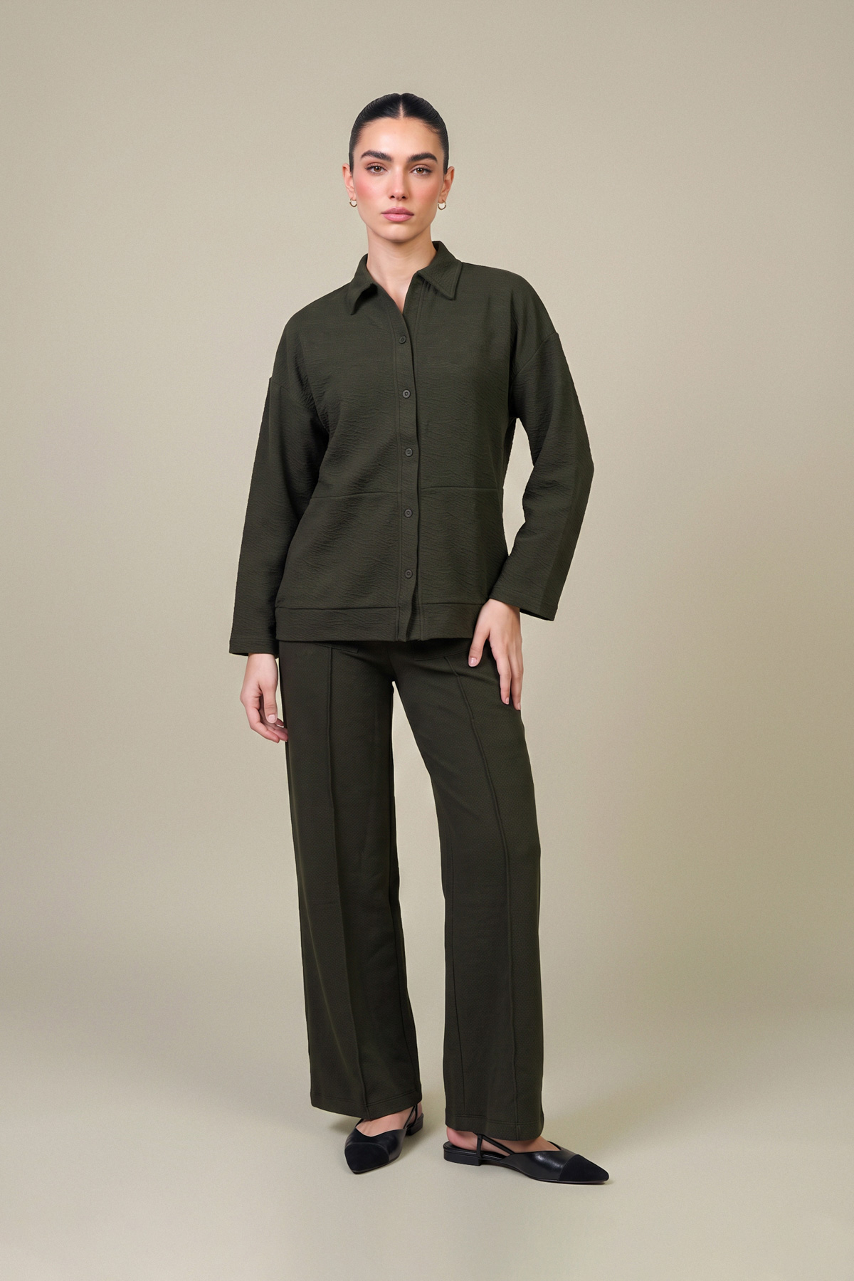 Dyed Textured Cotton Textured Cotton Jacket - 1-26-457-A-J1-VG