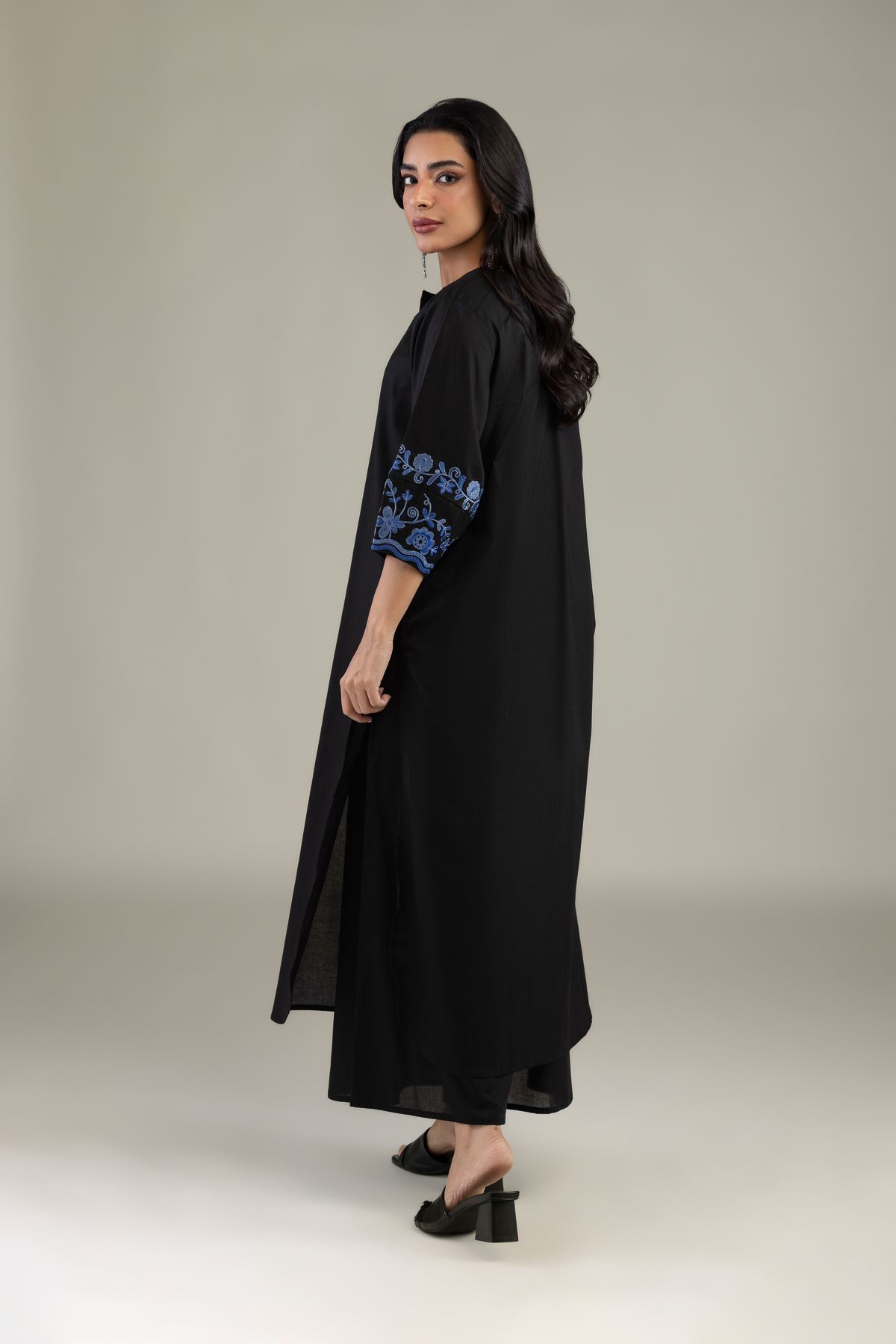 Embroidered Cambric Black Cambric Kurta - 1-26-327-A-H2-VG