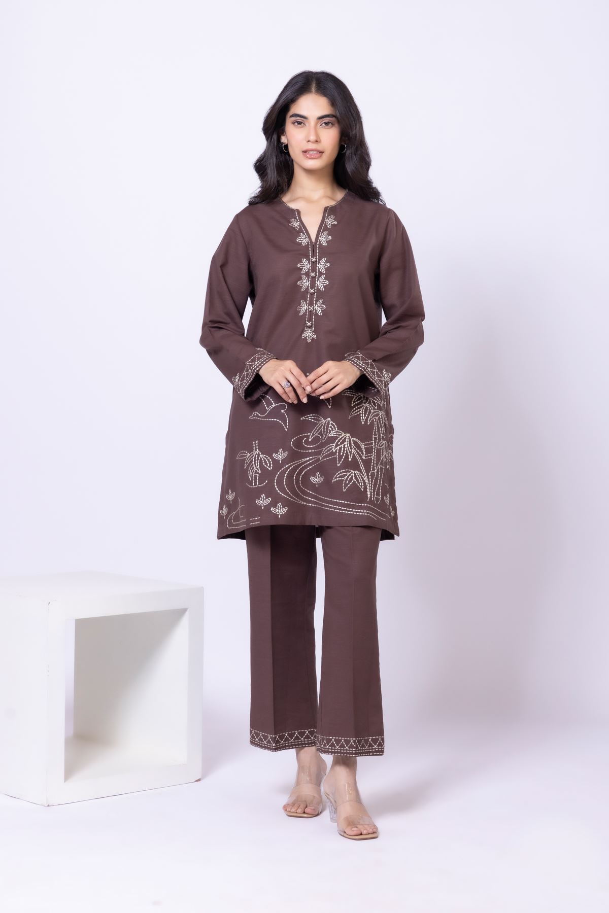 Embroidered Khaddar Pants - 25-10-10E7-10TA-VG