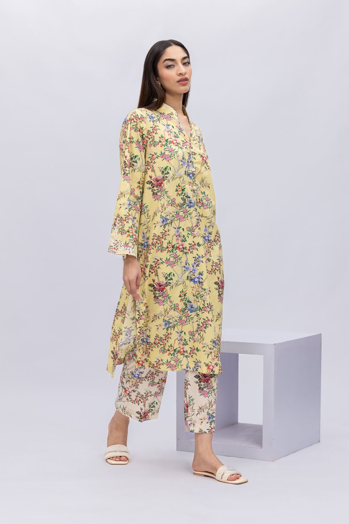 Printed Cotton Viscose Pants - 25-04E48-07TA-VG