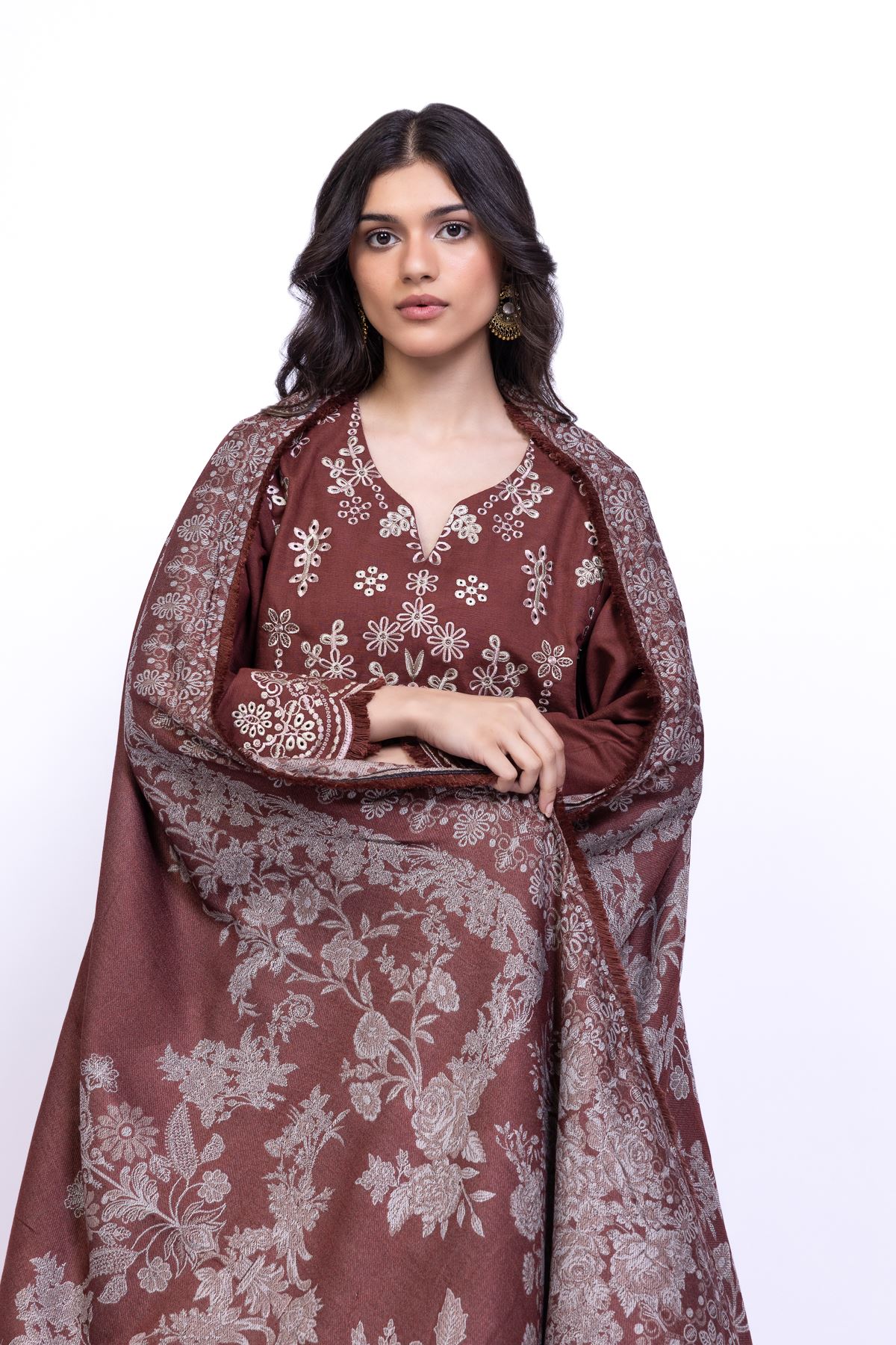 Printed Jacquard Dupatta - OTD4-EX28-04TA-VG