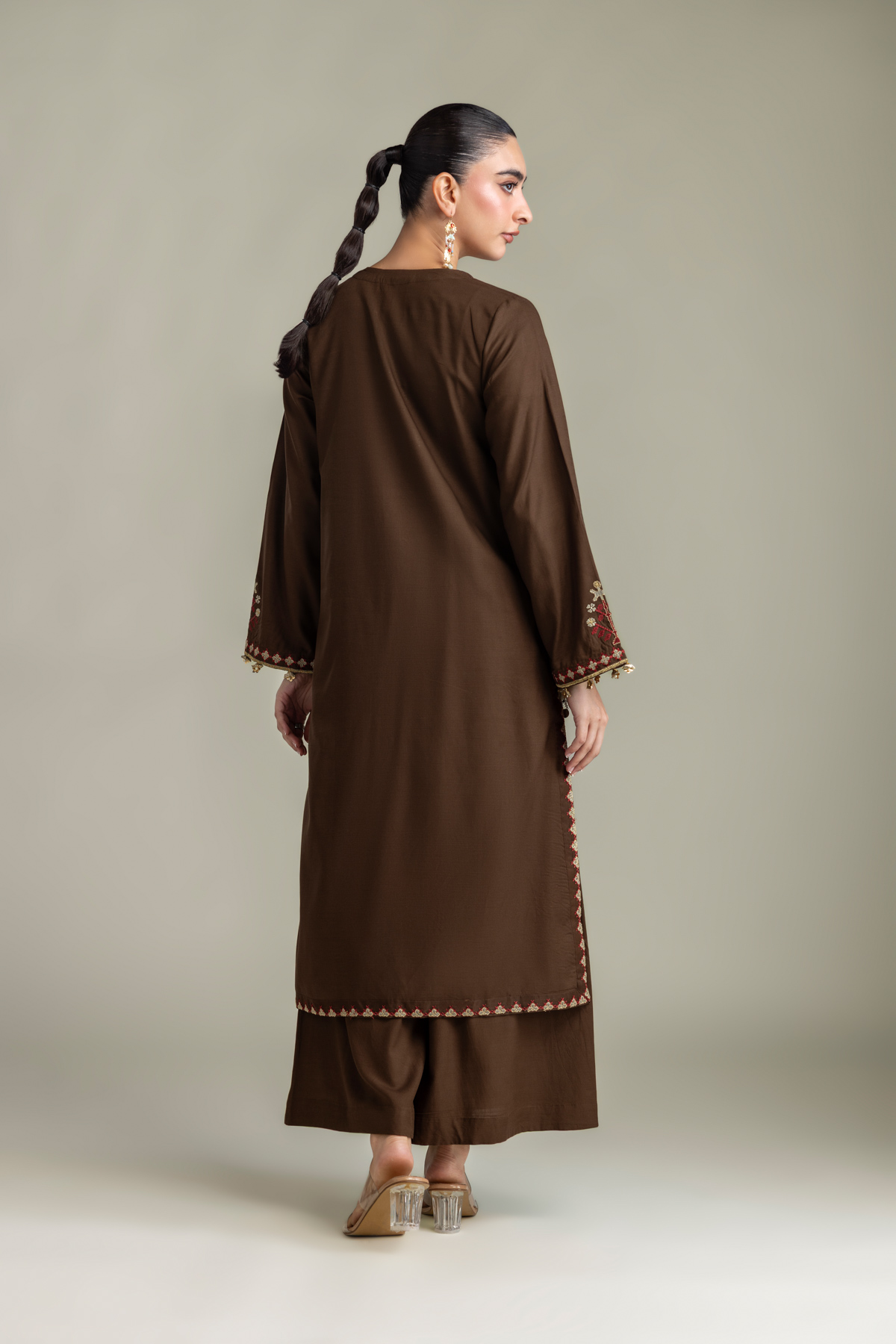 Embroidered Raw Silk Embroidered Silk Kurta - 2-26-418-A-H1-VG