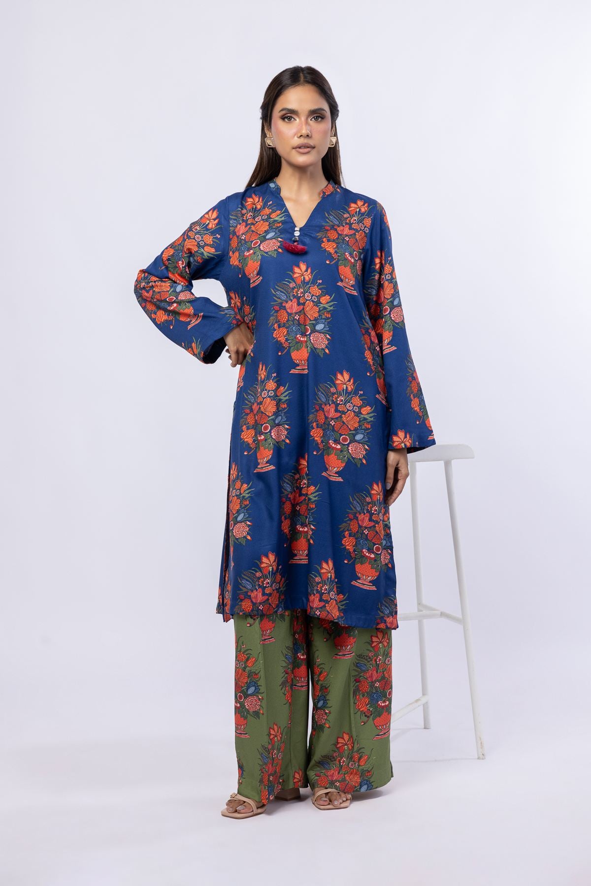Printed Viscose Crepe Kurta - 25-09-9S1-01TA-VG