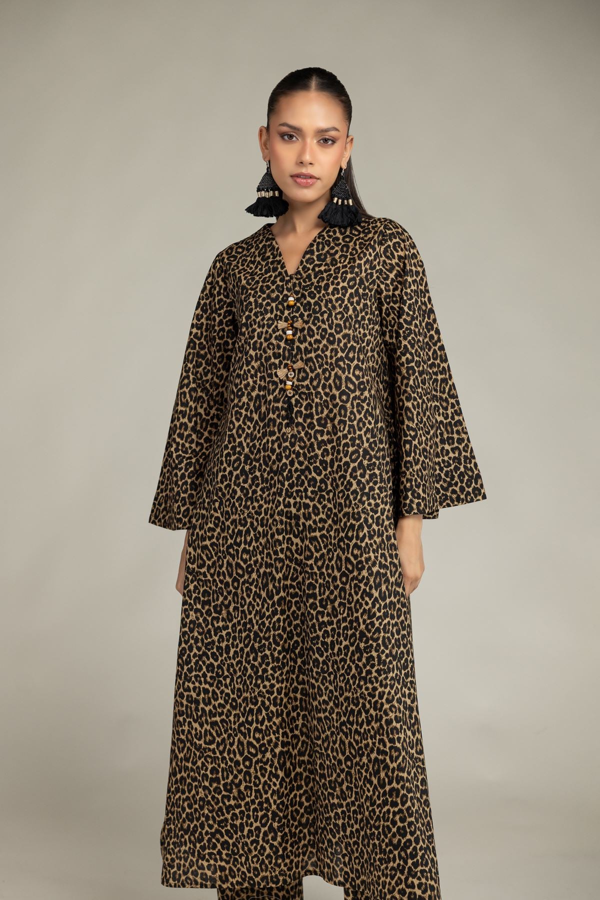 Printed Cambric Long Cambric Kurta - 5-26-105-F-C-VG