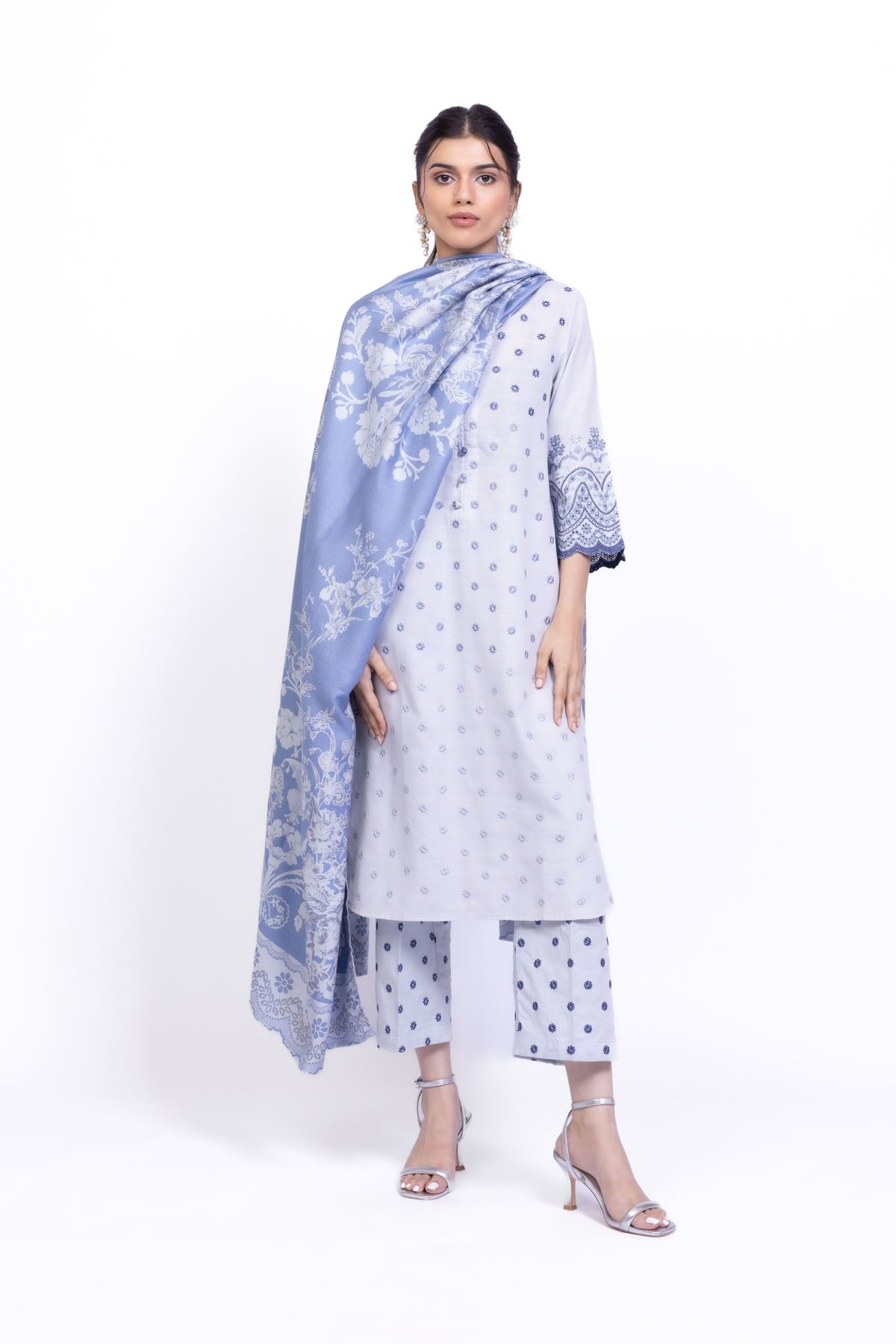 Printed Jacquard Dupatta - OTD4-EX28-04TA-VG