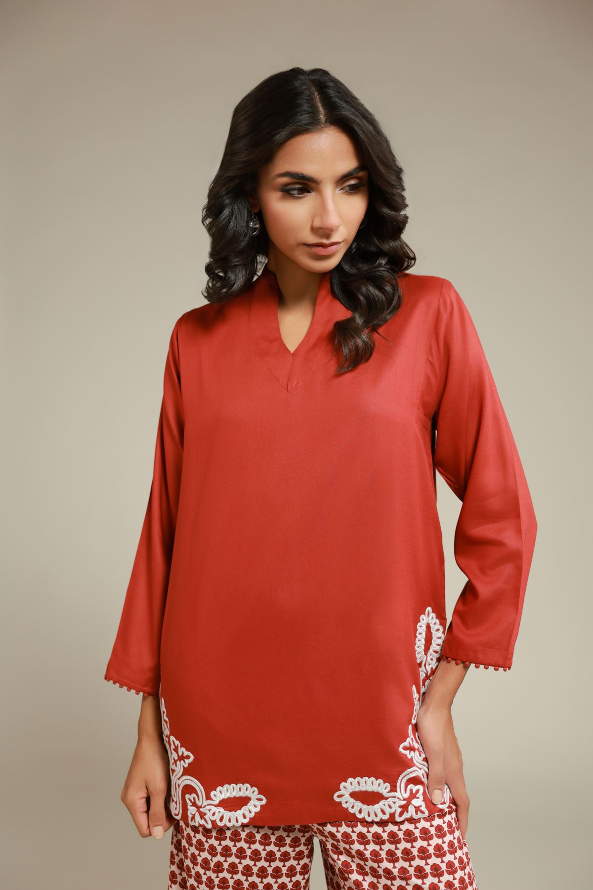 Embroidered Viscose Kurta - 1-26-101-A-D-VG