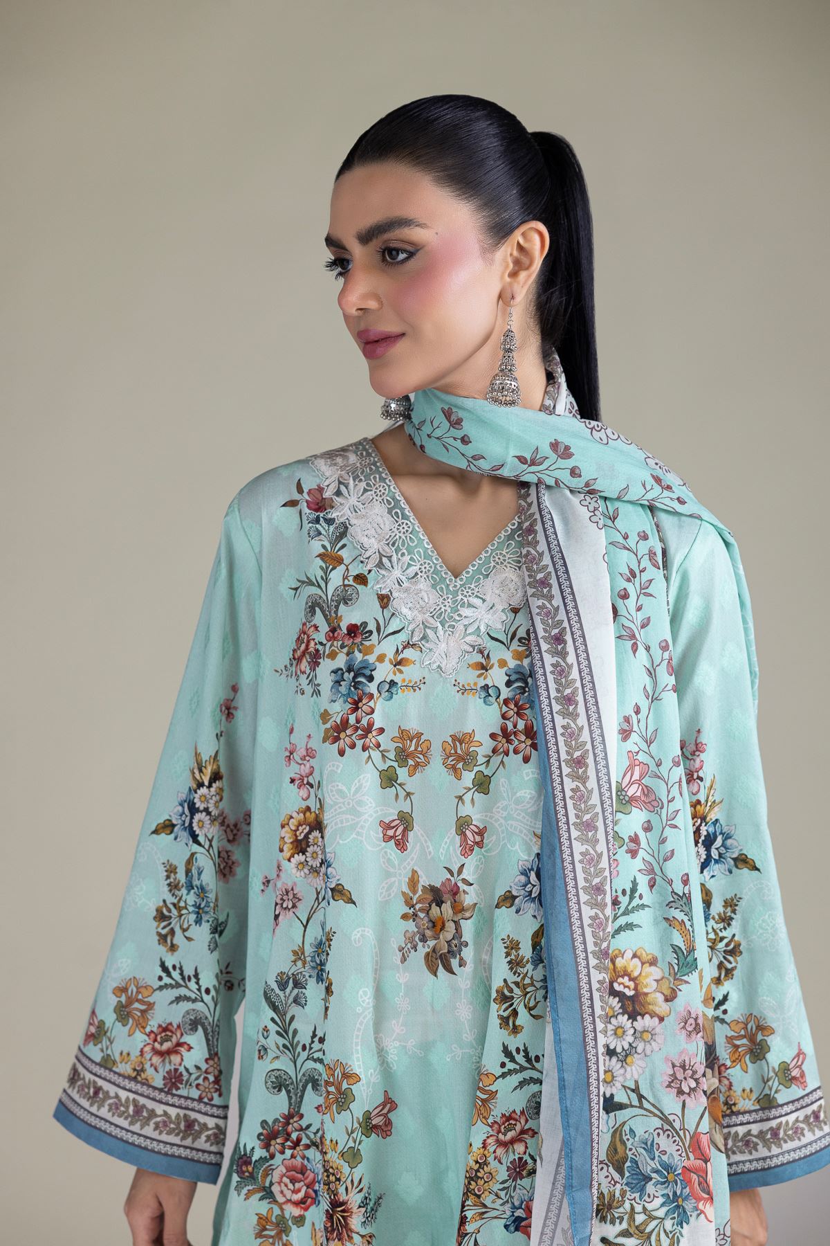 Embroidered Broshia Fabrics 3 Piece - A33-26-202FC1-E-VG