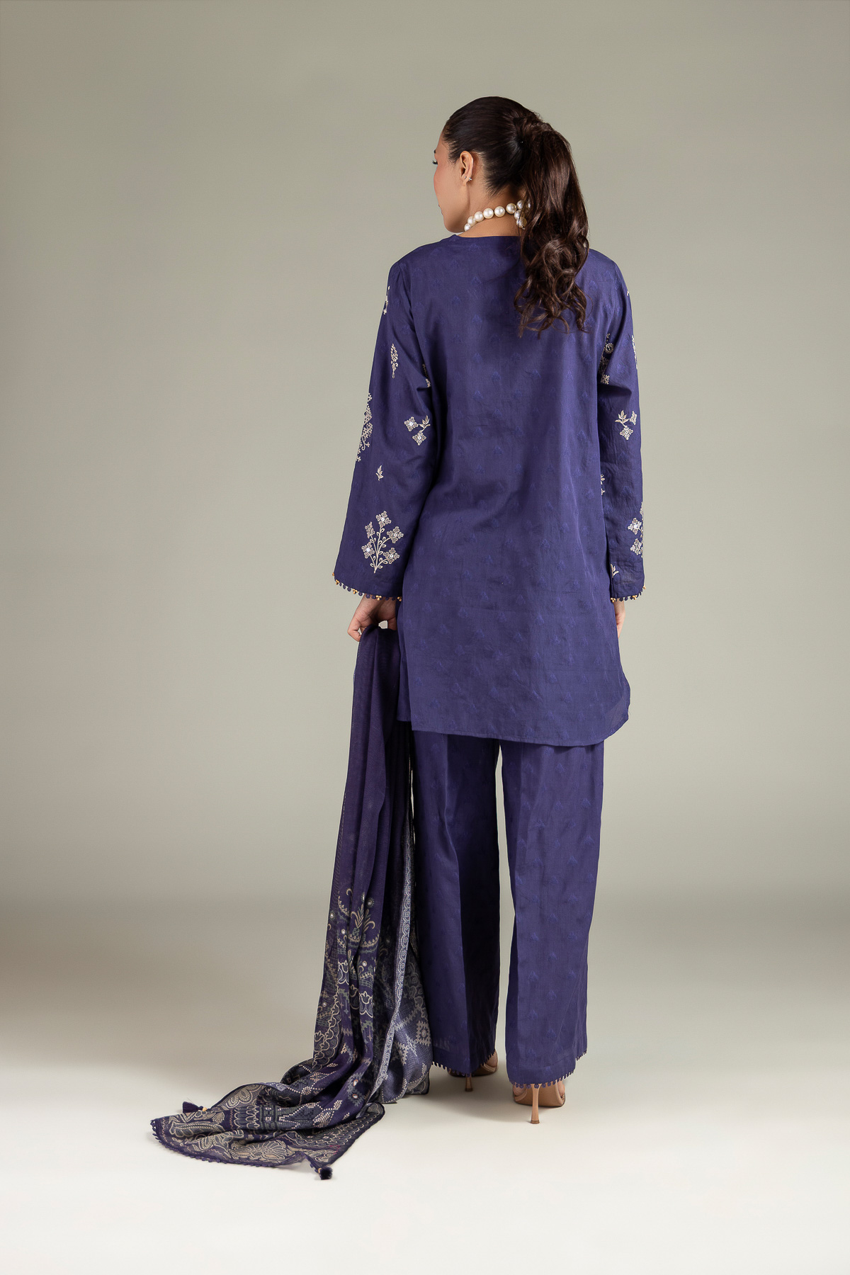 Embroidered Broshia Fabrics 3 Piece - 1-26-102-A-F-VG