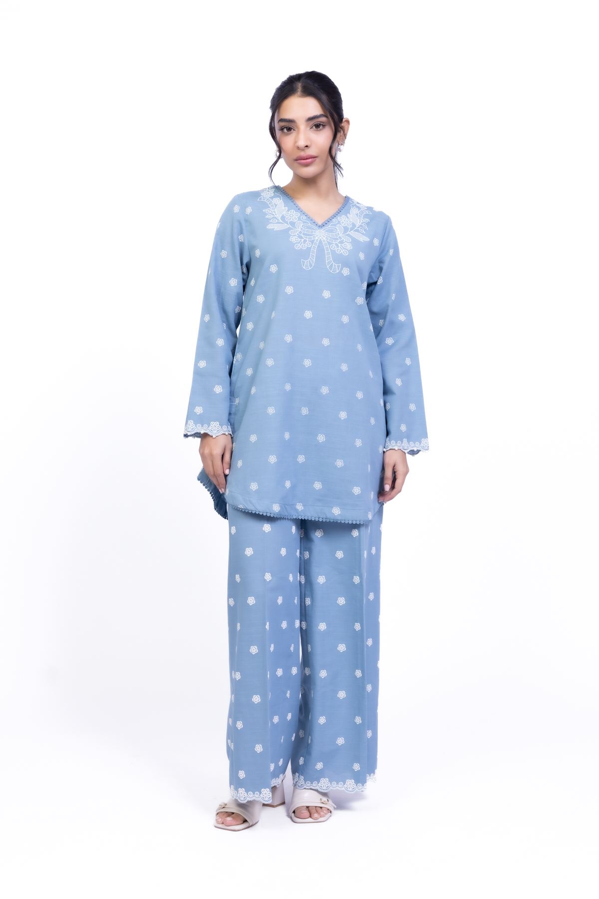 Printed Khaddar Kurta - 25-10-10E7-05TA-VG