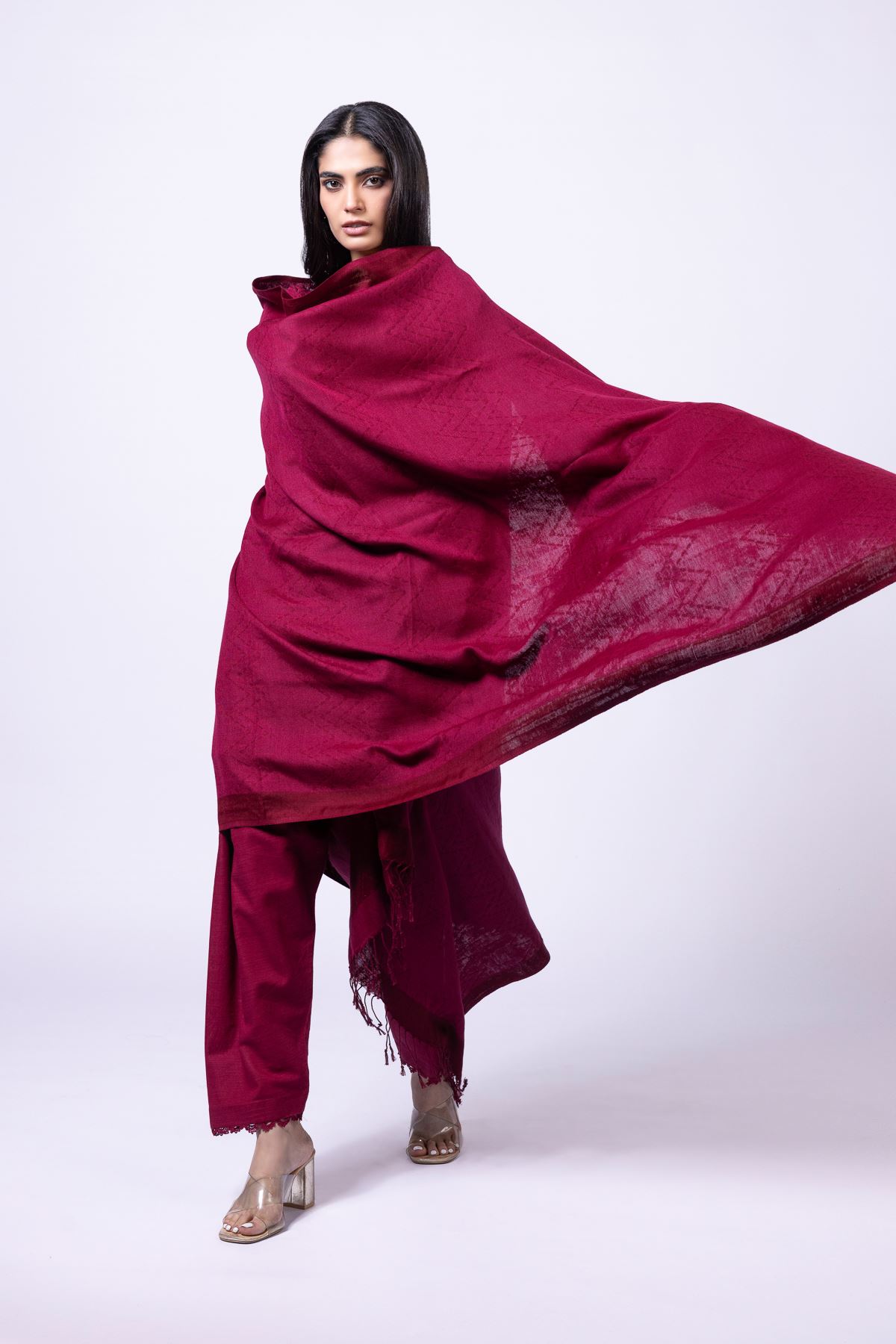 Dyed Khaddar Pants - 1-26-101-A-E-VG