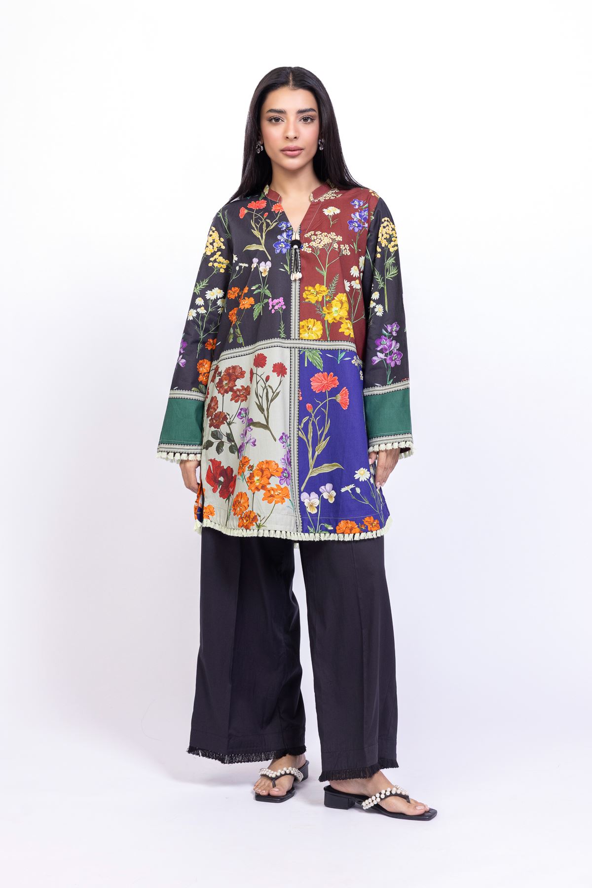 Printed Cotton Viscose Kurta - 1-26-108-A-F-VG