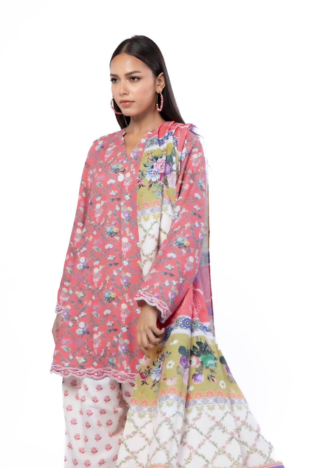 Embroidered Blended Khaddar Tailored 3 Piece - KW64BST-VG