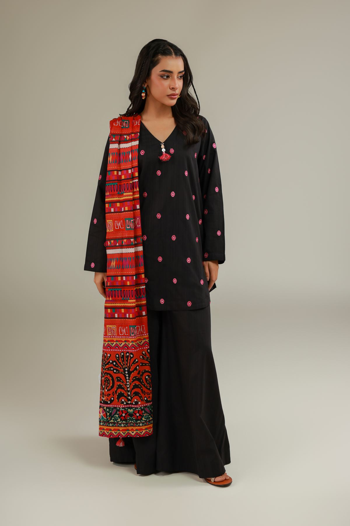 Embroidered Cotton Net Cotton Net Dupatta - 1-26-112-B-C-VG