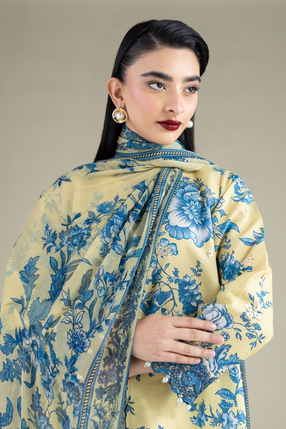 Printed Chiffon Dupatta - 1-26-112-A-A-VG