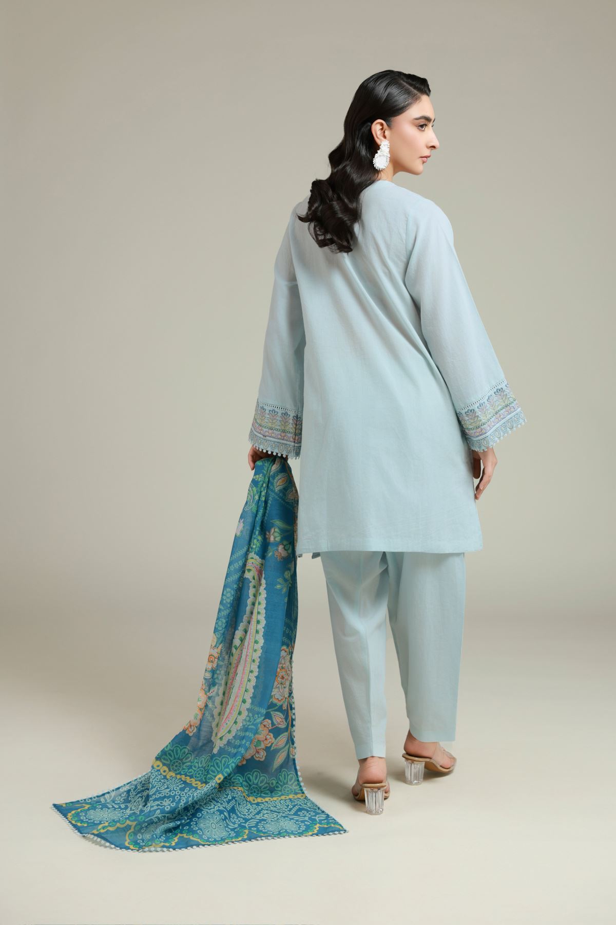 Embroidered Cambric Tailored 3 Piece - T-A33-26-109FA1-VG