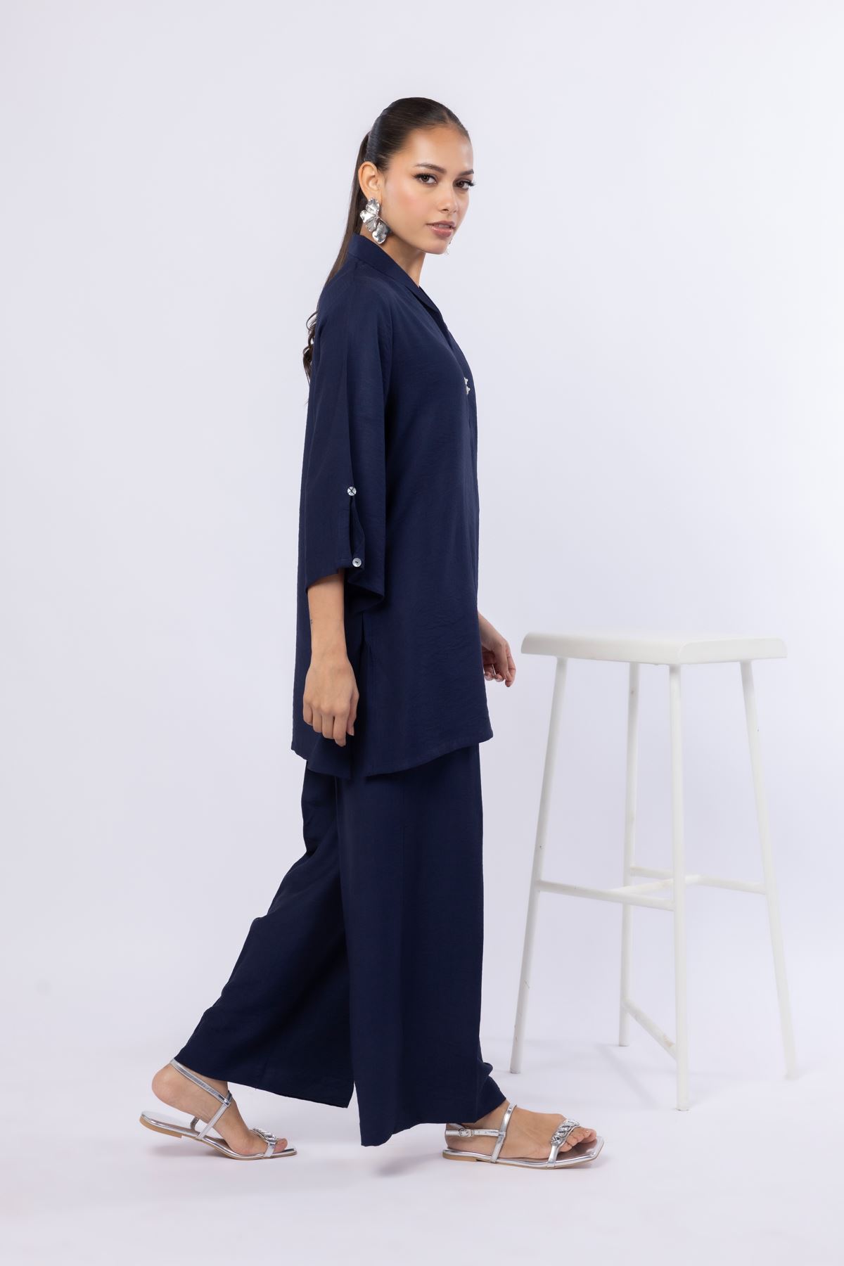 Dyed Cotton Vortex Wrinkle Kurta - 25-07-7E7-09TA-VG
