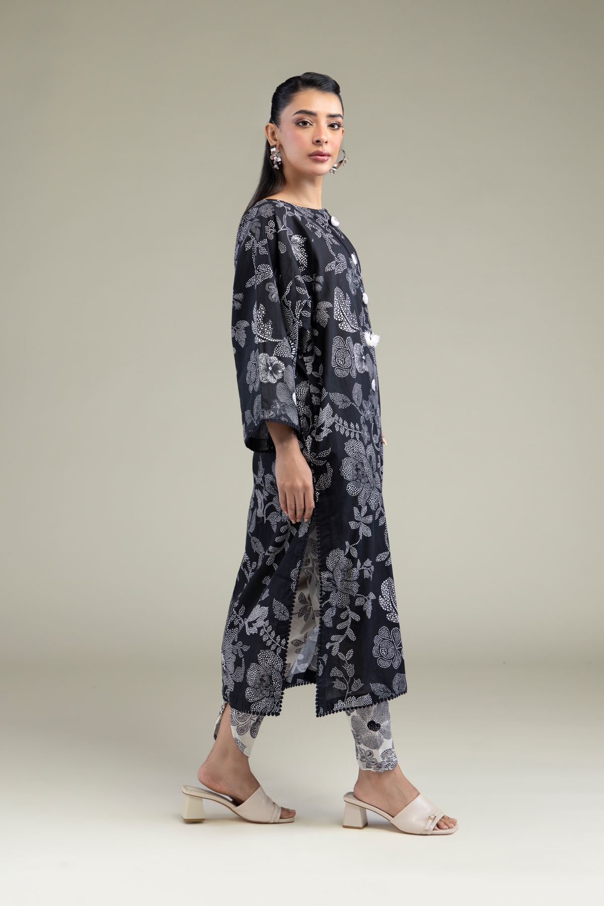 Printed Cotton Dobby Floral Cotton Shalwar - 1-26-247-A-E1-VG