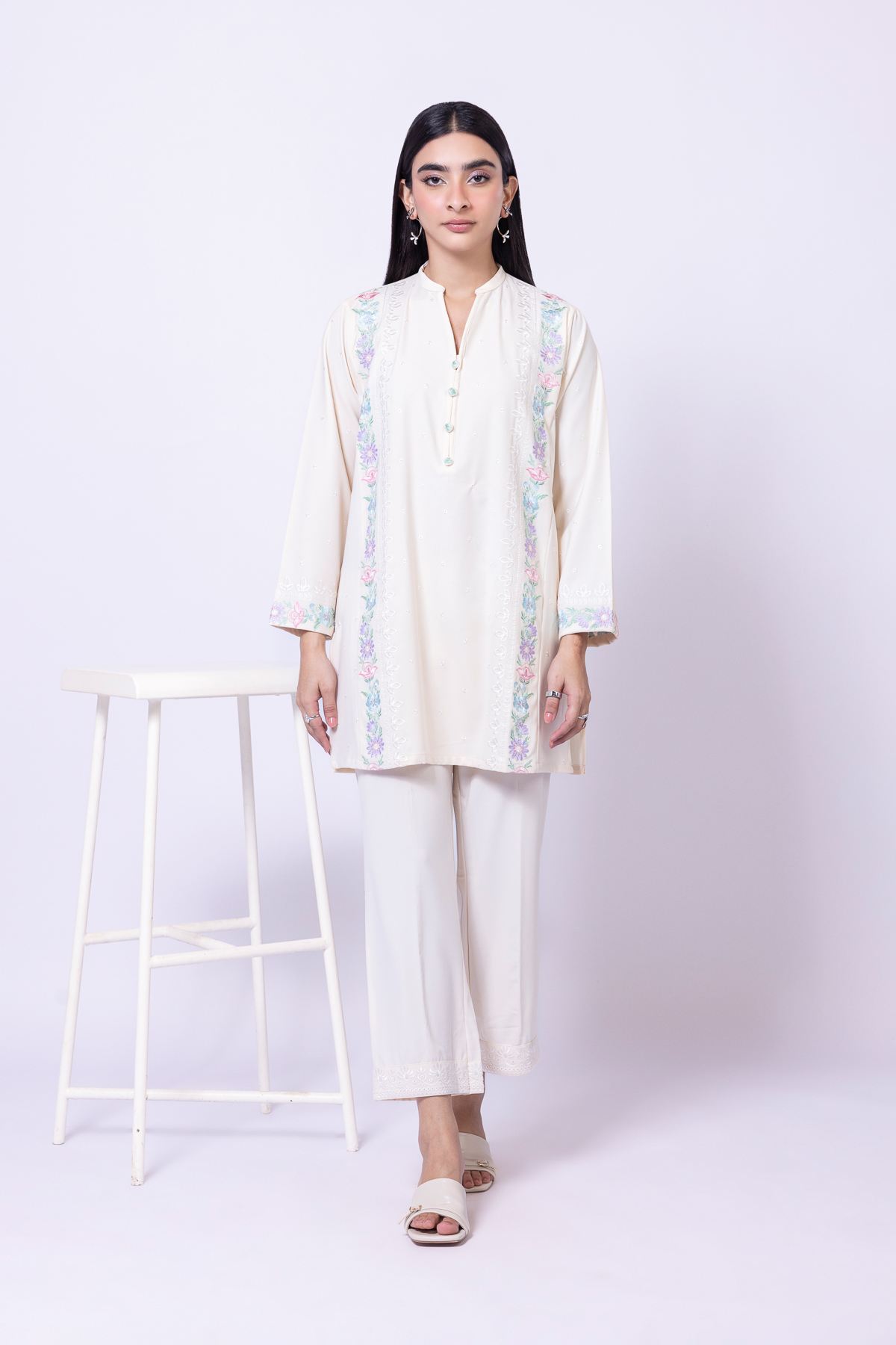 Embroidered Georgette Kurta - 25-10-12E9-02TA-VG