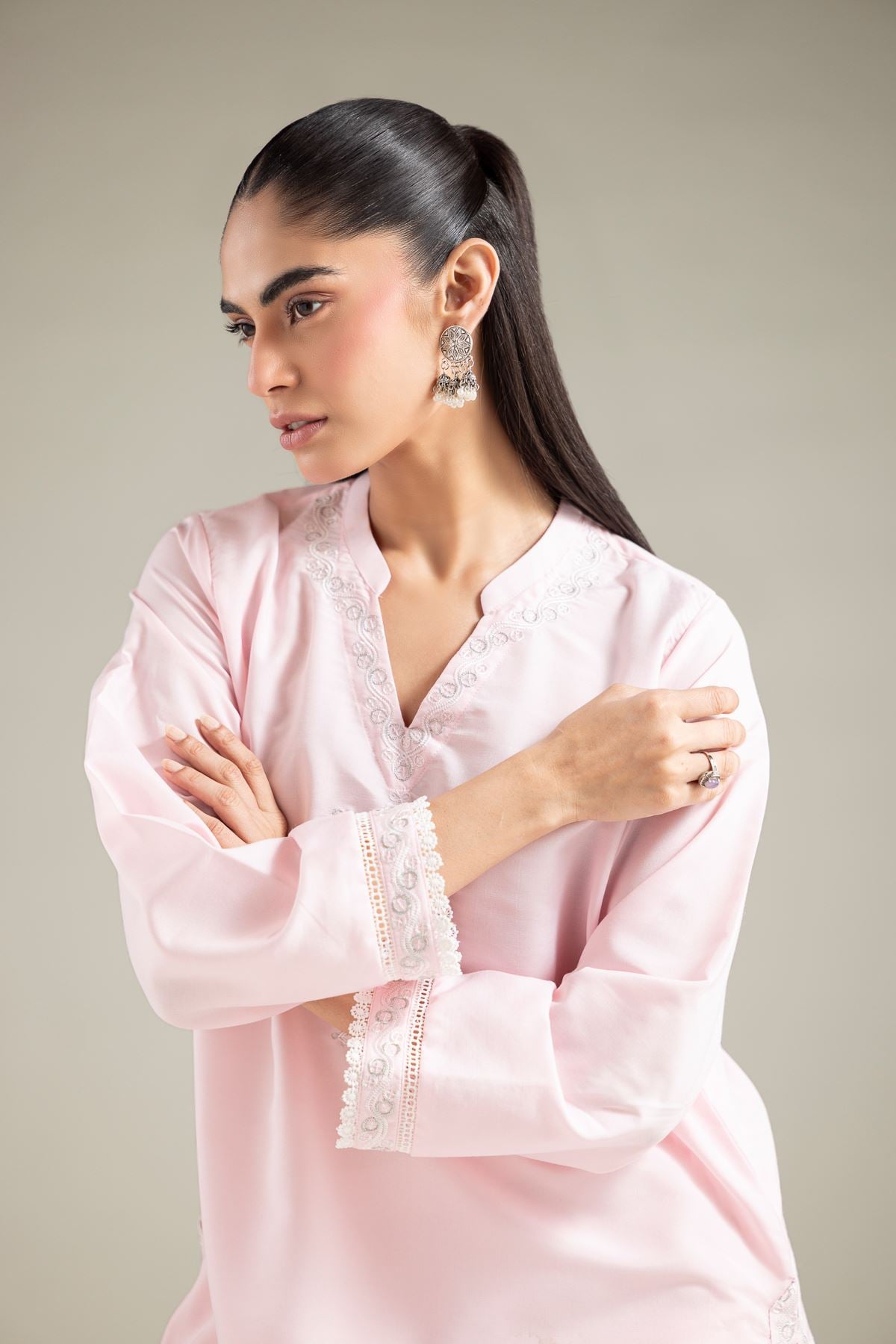 Embroidered Blended Cambric Kurta - 1-26-125-A-D-VG