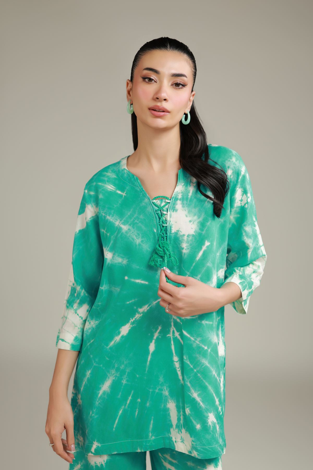Printed Raw Silk Printed Co-ord Set - R-EKT24106-VG