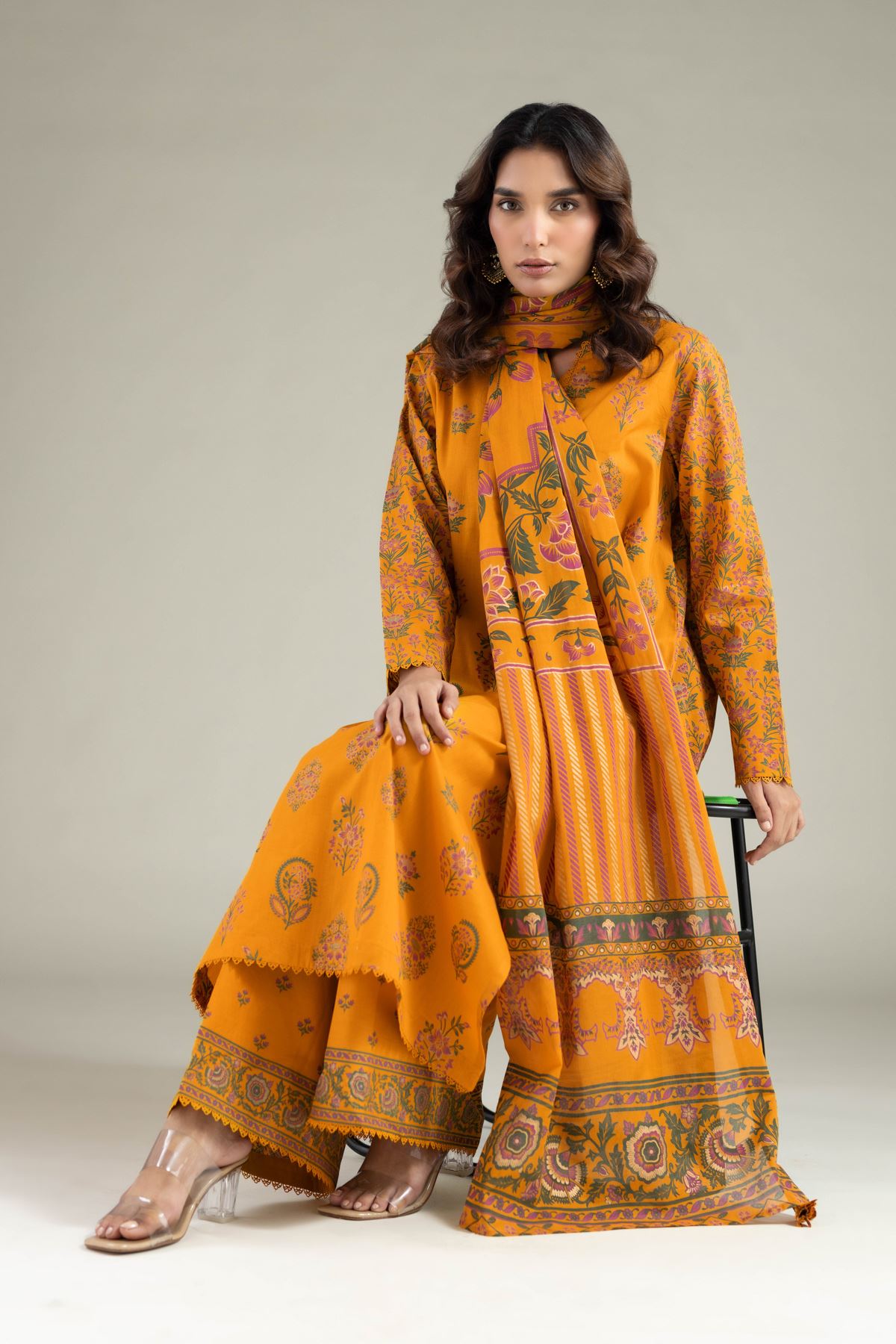 Printed Lawn Fabrics 3 Piece - CA38A-VG