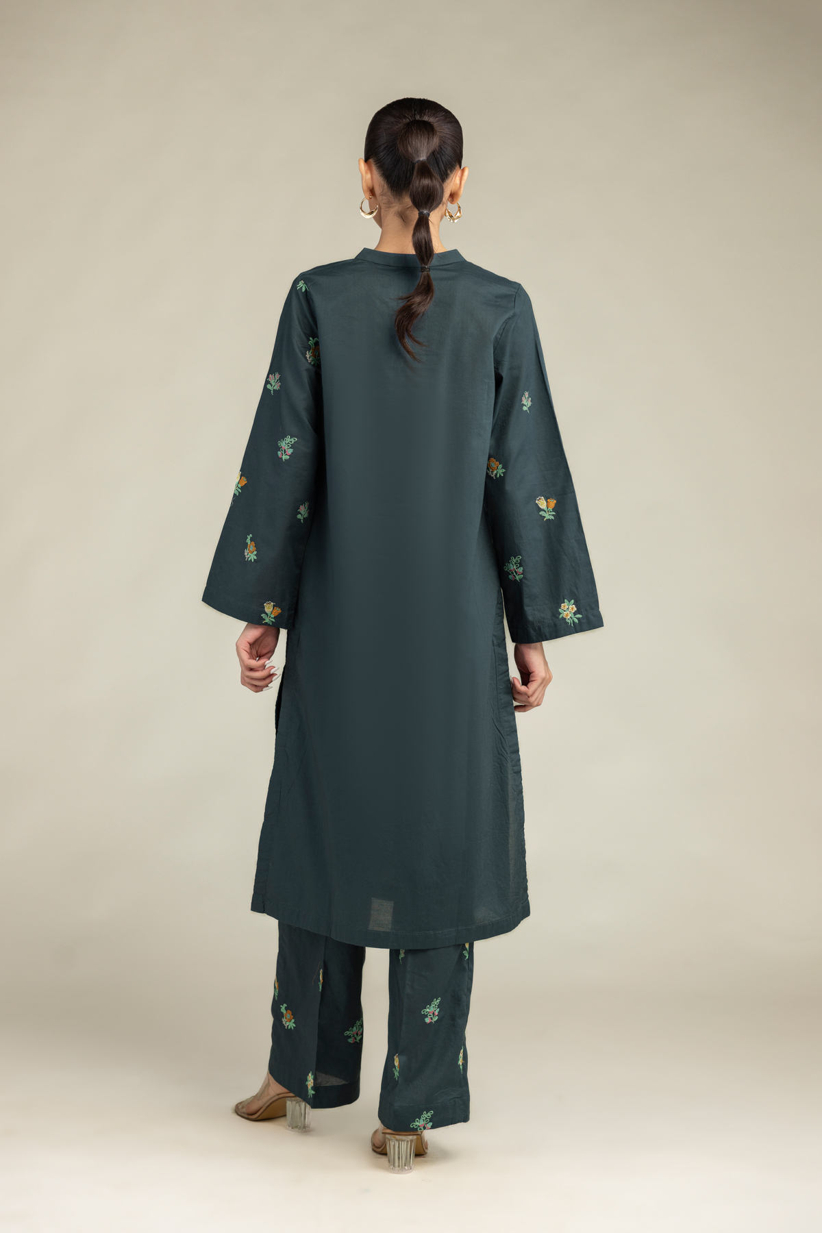 Embroidered Cambric Green Cambric Kurta - 8-26-303-A-C1-VG