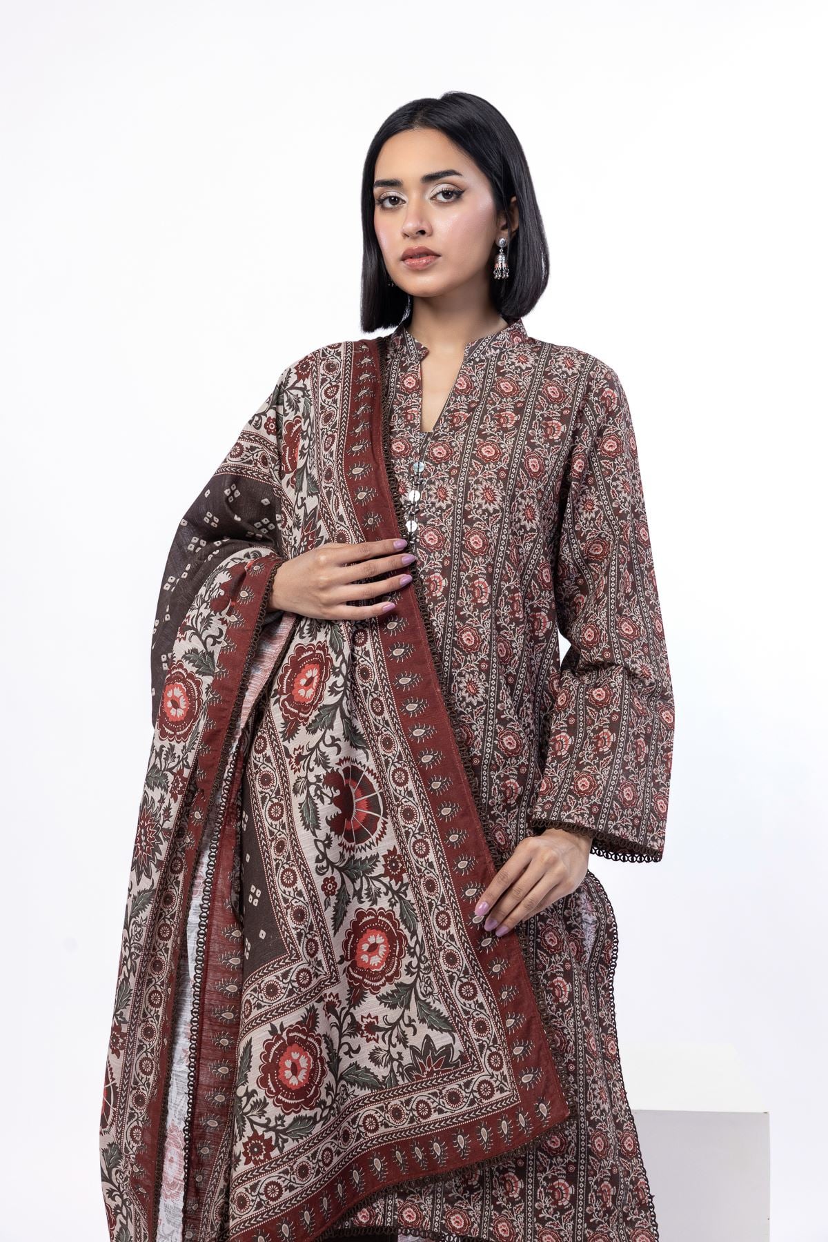 Printed Light Khaddar Tailored 3 Piece - KN31AST-VG