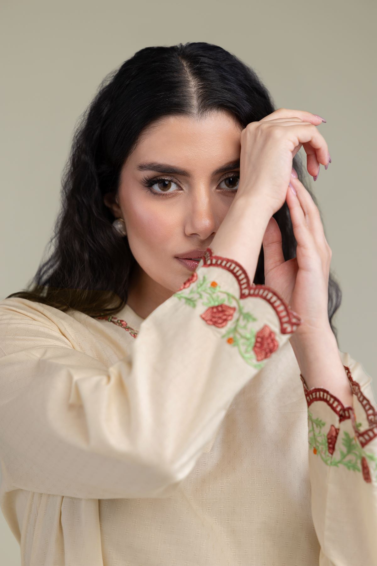 Embroidered Cotton Dobby Floral Cotton Kurta - 1-26-238-A-J1-VG