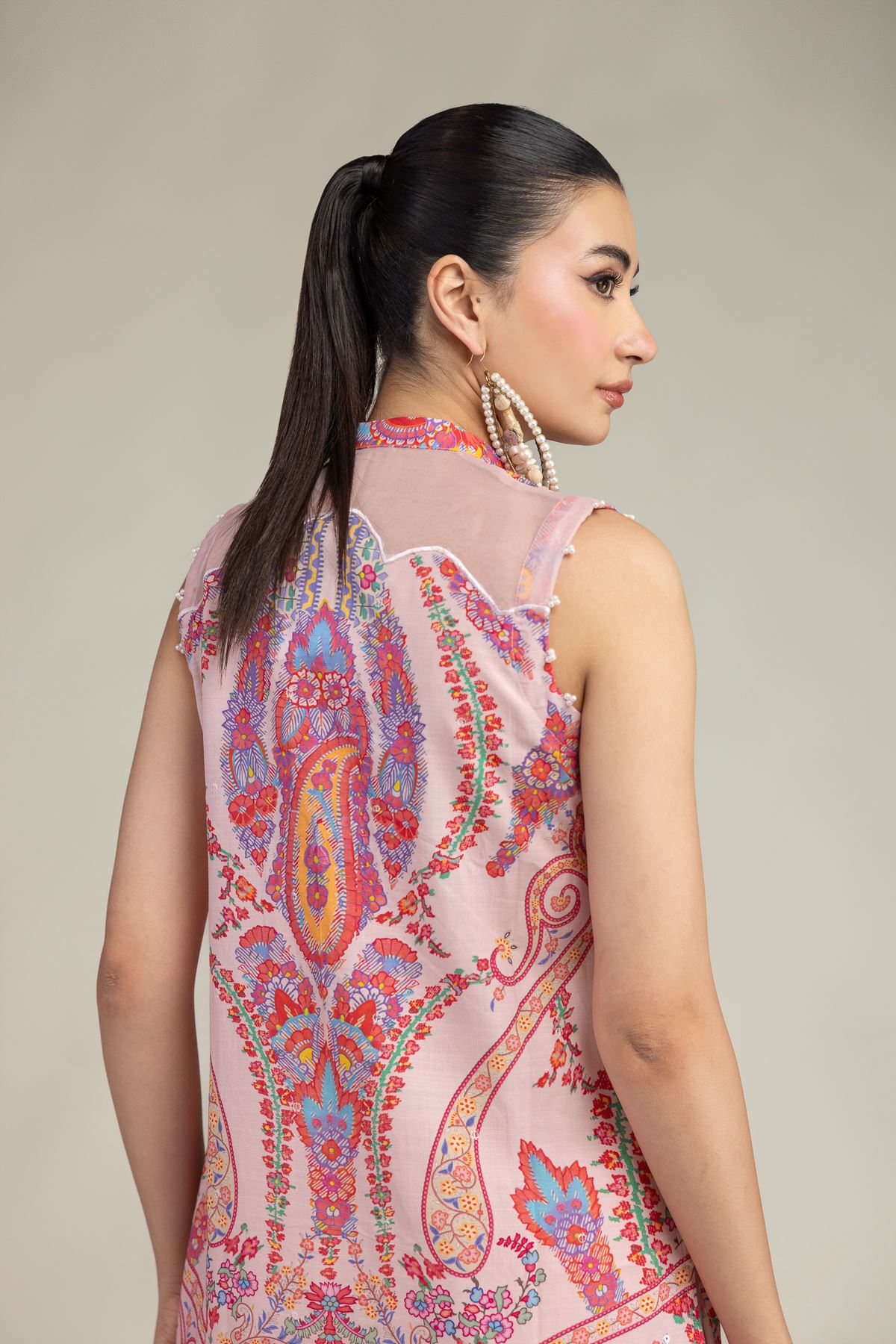 Embroidered Raw Silk Pink Floral Kurta - 2-26-212-A-F1-VG