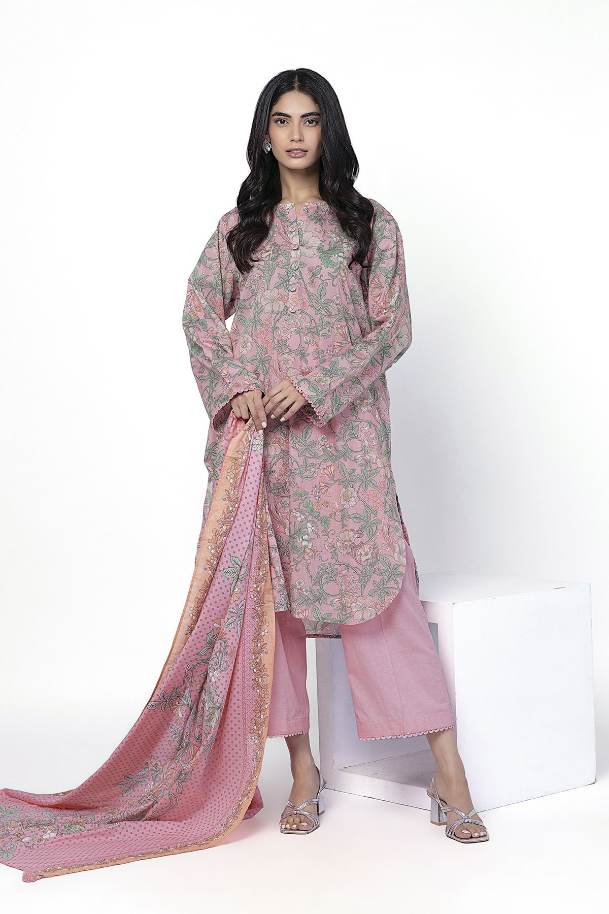 Printed Lawn Fabrics 3 Piece - LKW45B-VG