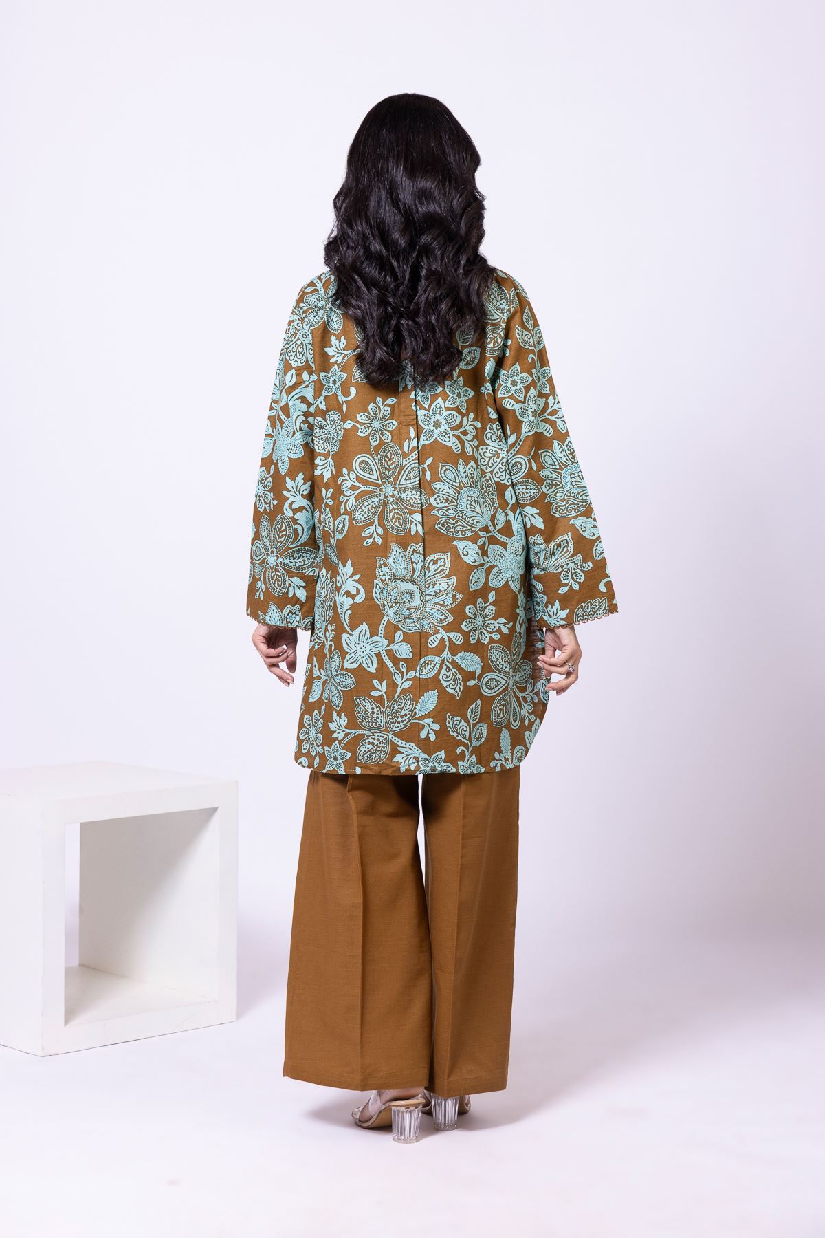 Printed Khaddar Kurta - 25-10-11E6-07TA-VG