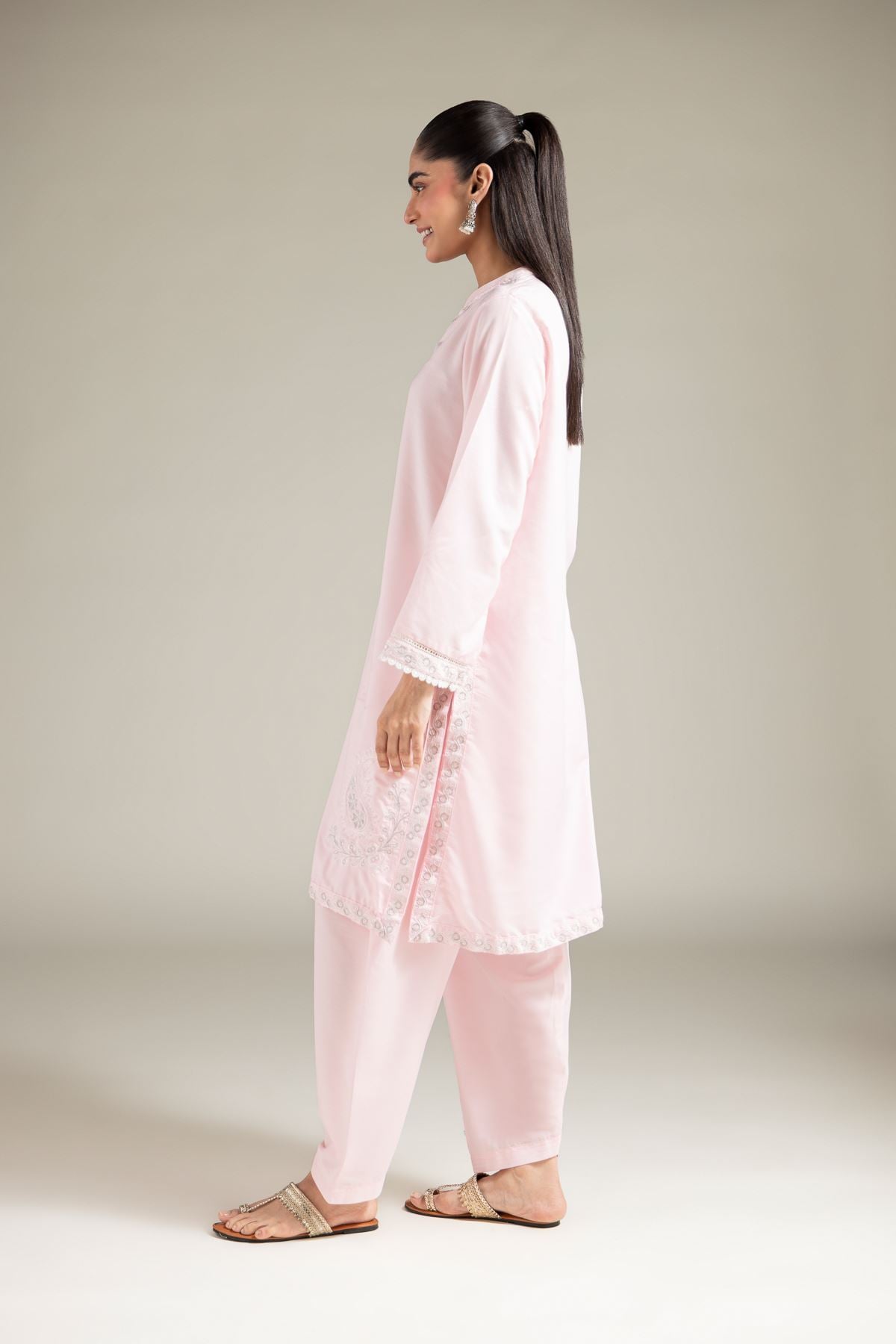 Embroidered Blended Cambric Shalwar - 25-10-12E11-07TA-VG