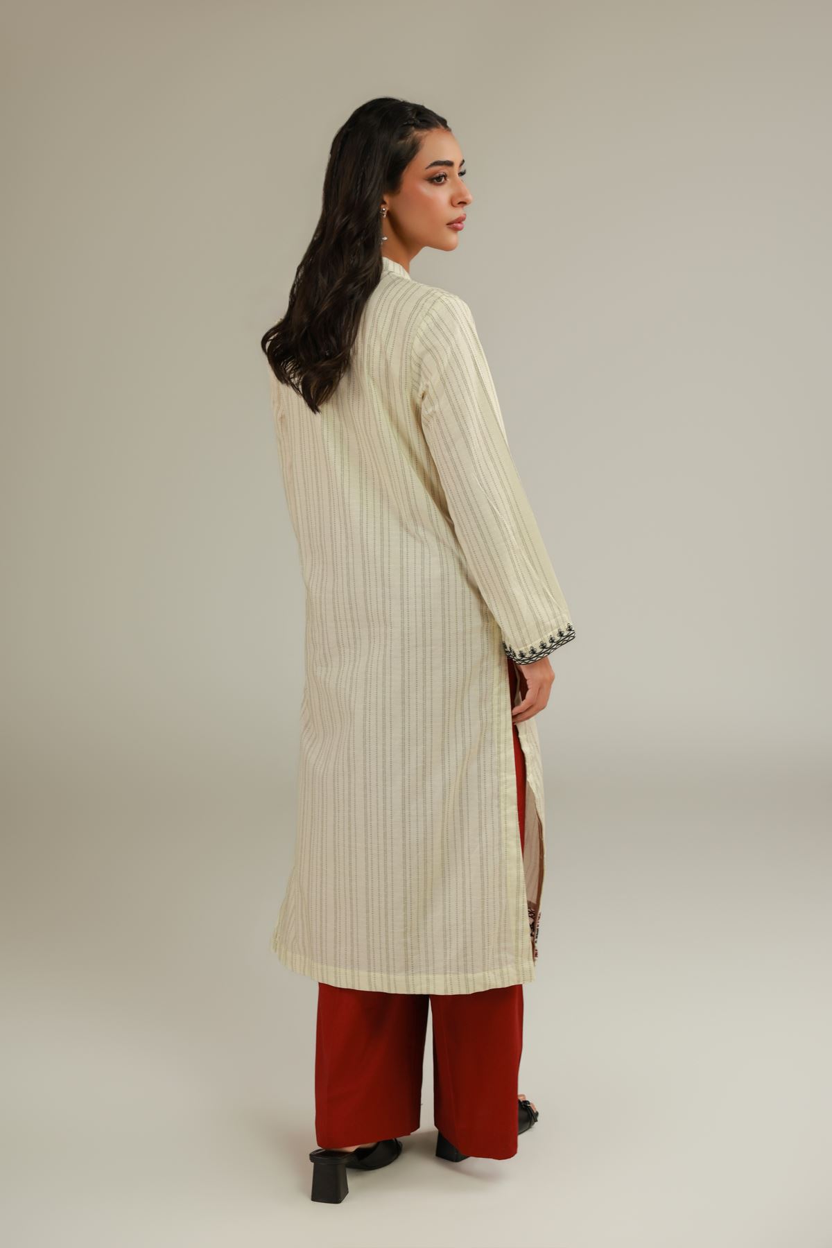 Embroidered Cotton Dobby Floral Cotton Kurta - 1-26-105-A-H-VG